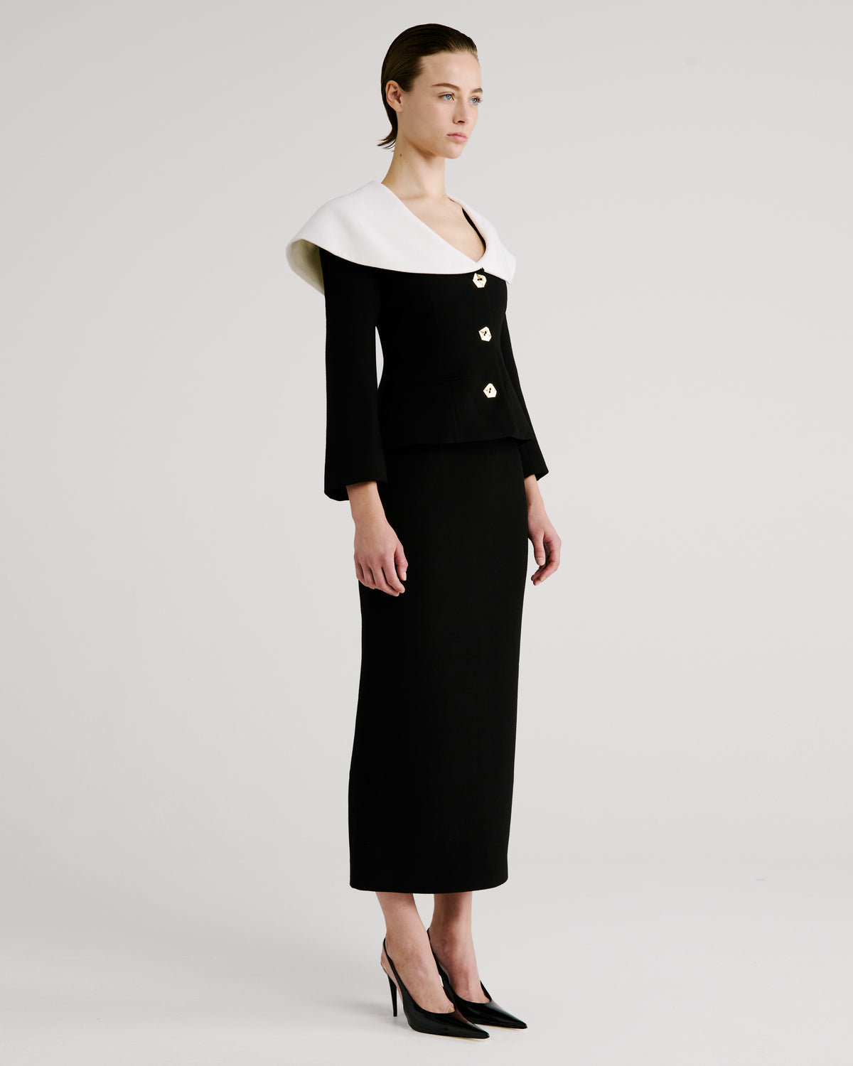 Shea Skirt in black Double Crepe Wool