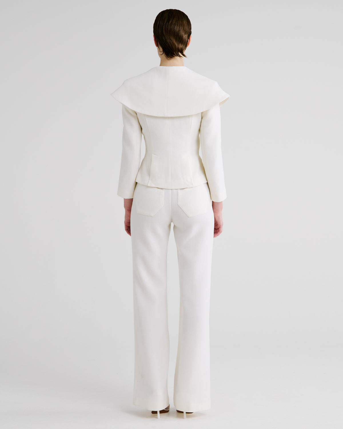 Amato Blazer in ivory Double Crepe Wool