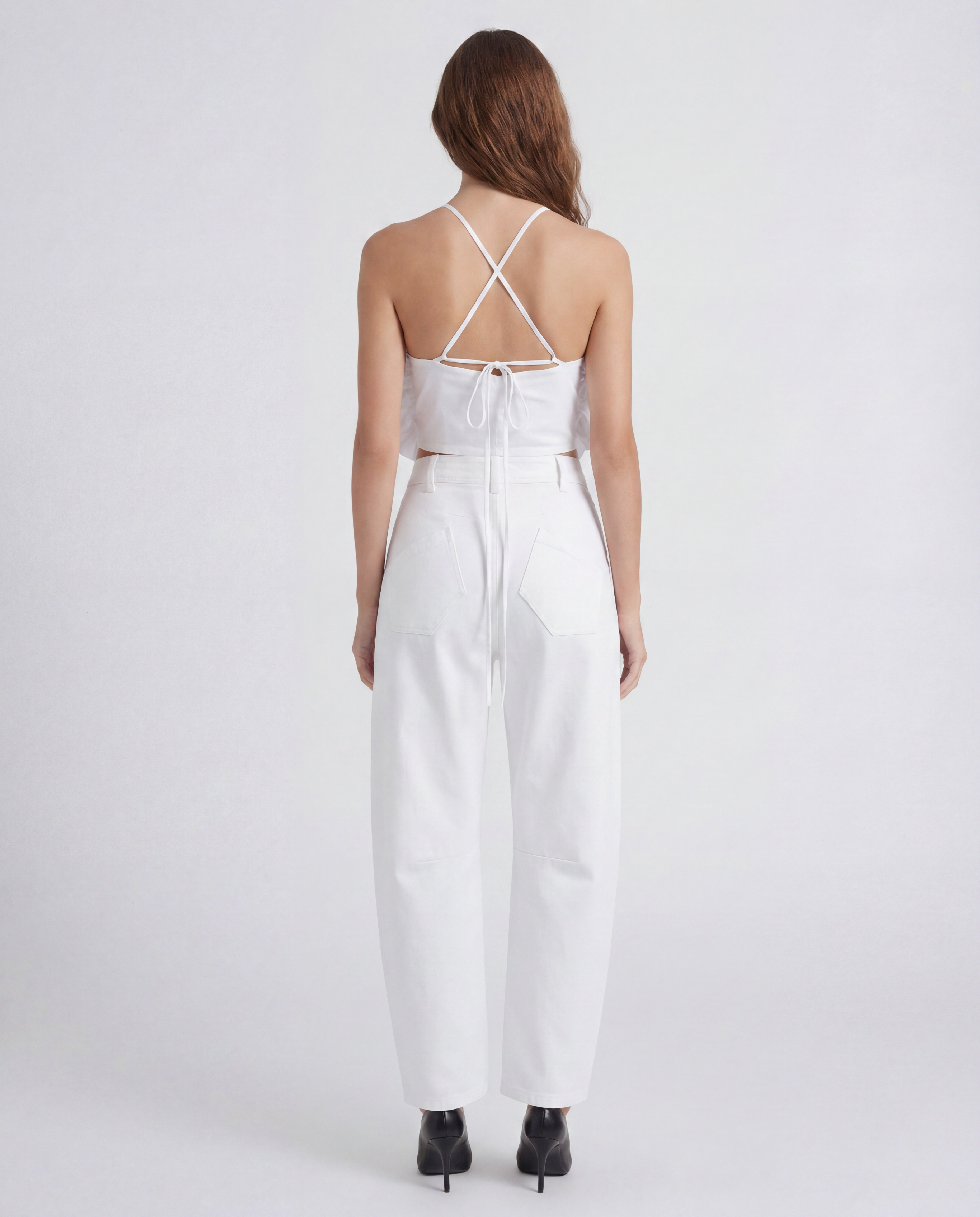 Royal Top in ruched cotton with a halterneck