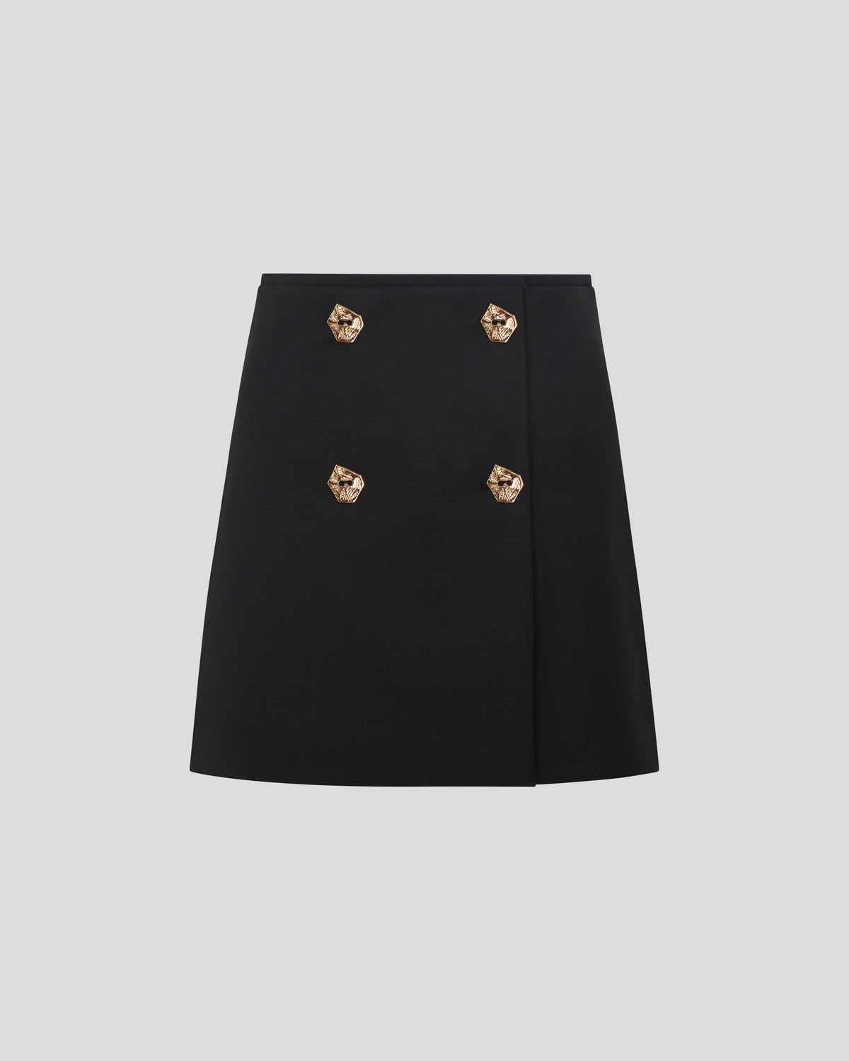 Anne Skirt in crepe wool with contoured buttons