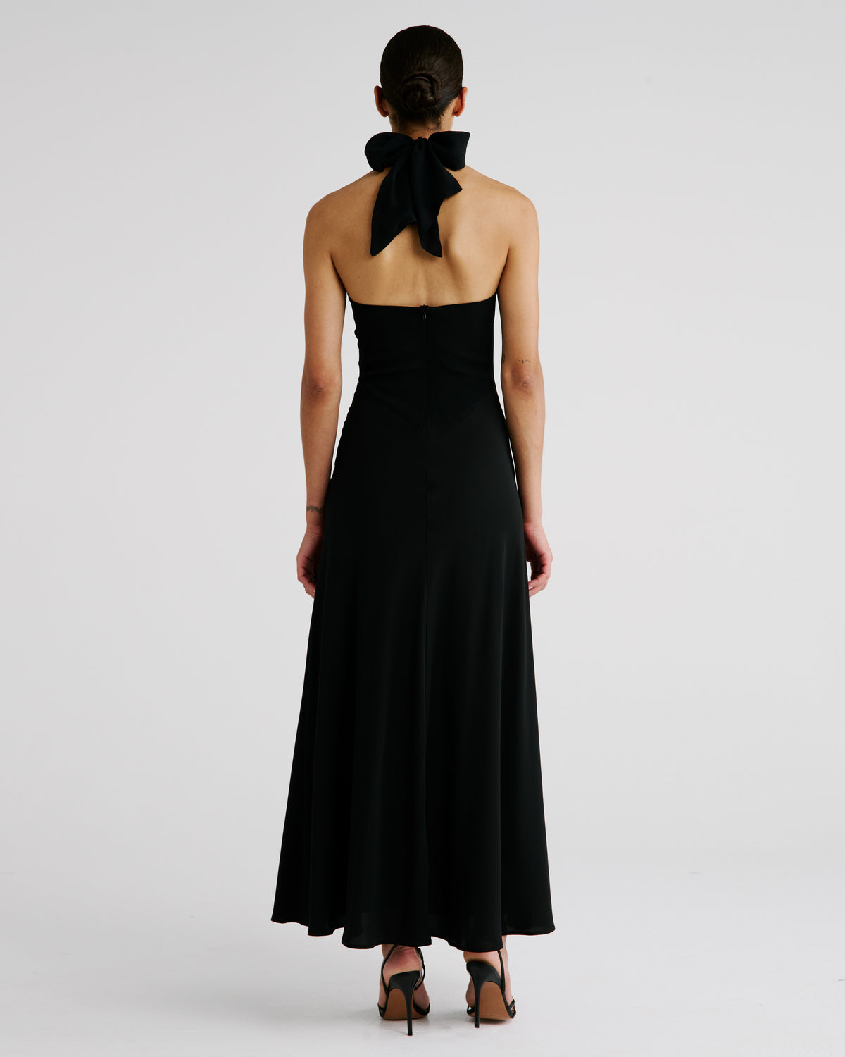 Anya Dress in black Silk Georgette