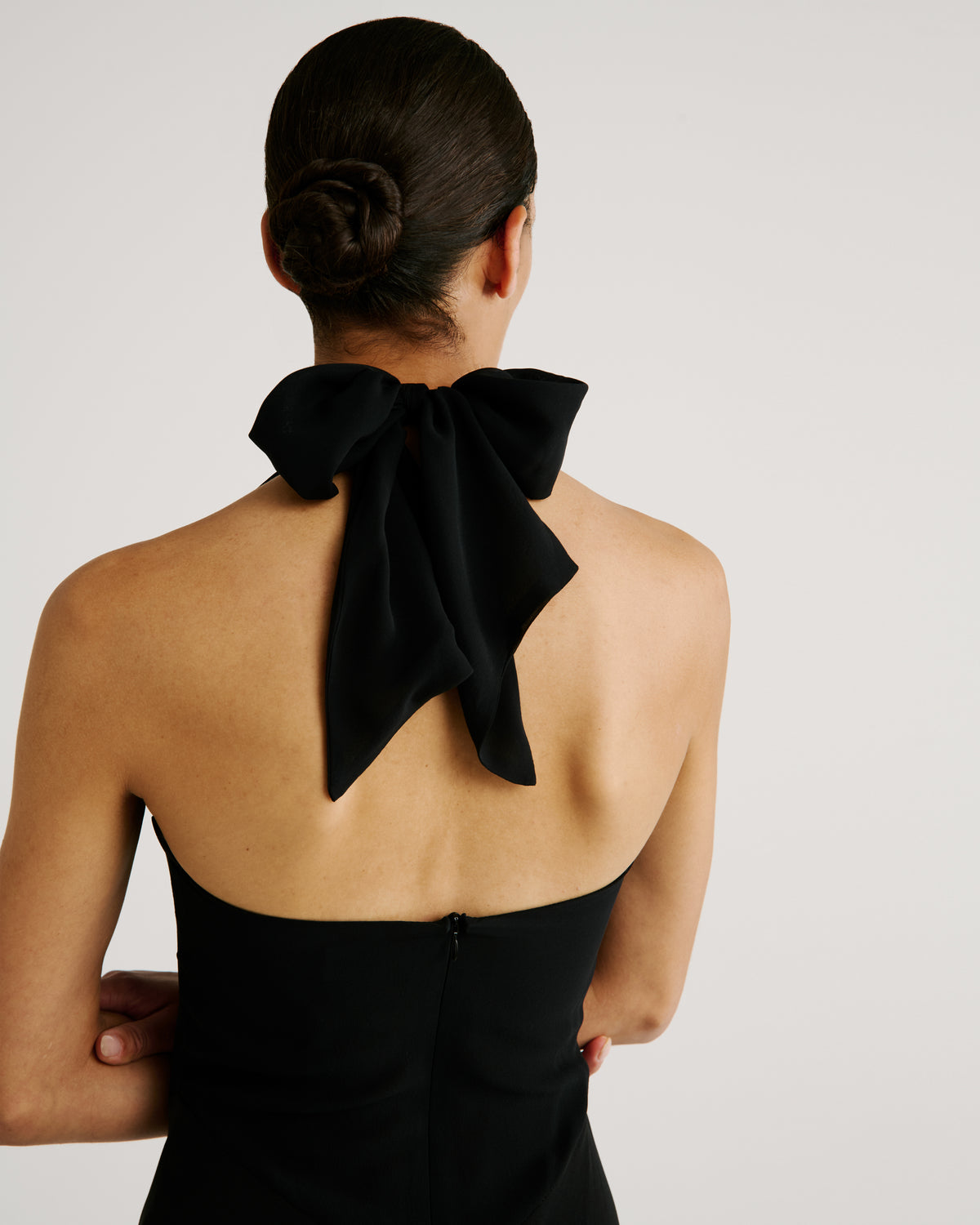 Anya Dress in black Silk Georgette
