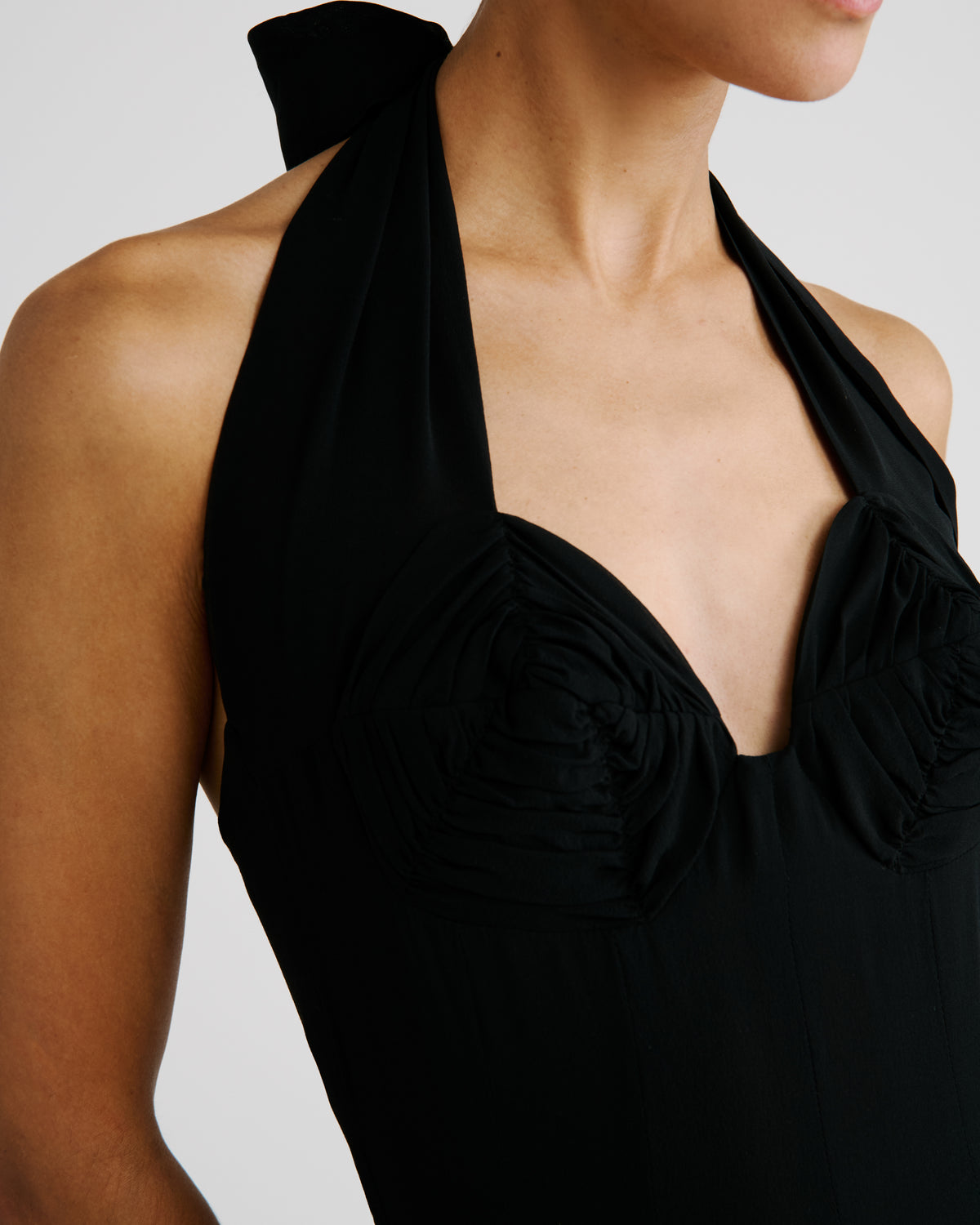 Anya Dress in black Silk Georgette