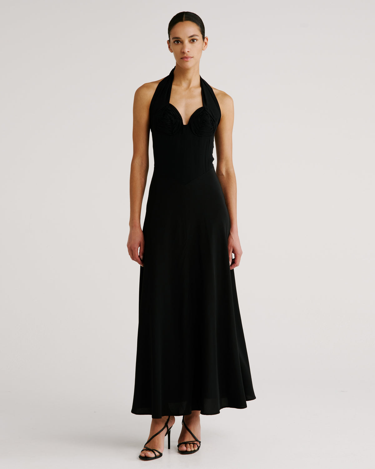 Anya Dress in black Silk Georgette