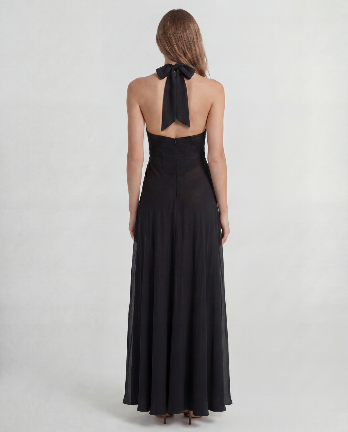 Anya Dress in black Silk Georgette