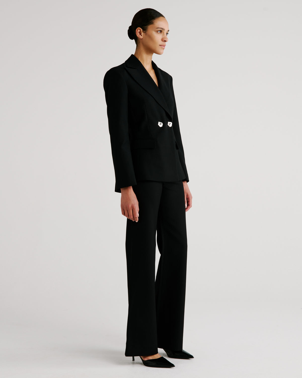 Burri Blazer in black Wool Crepe