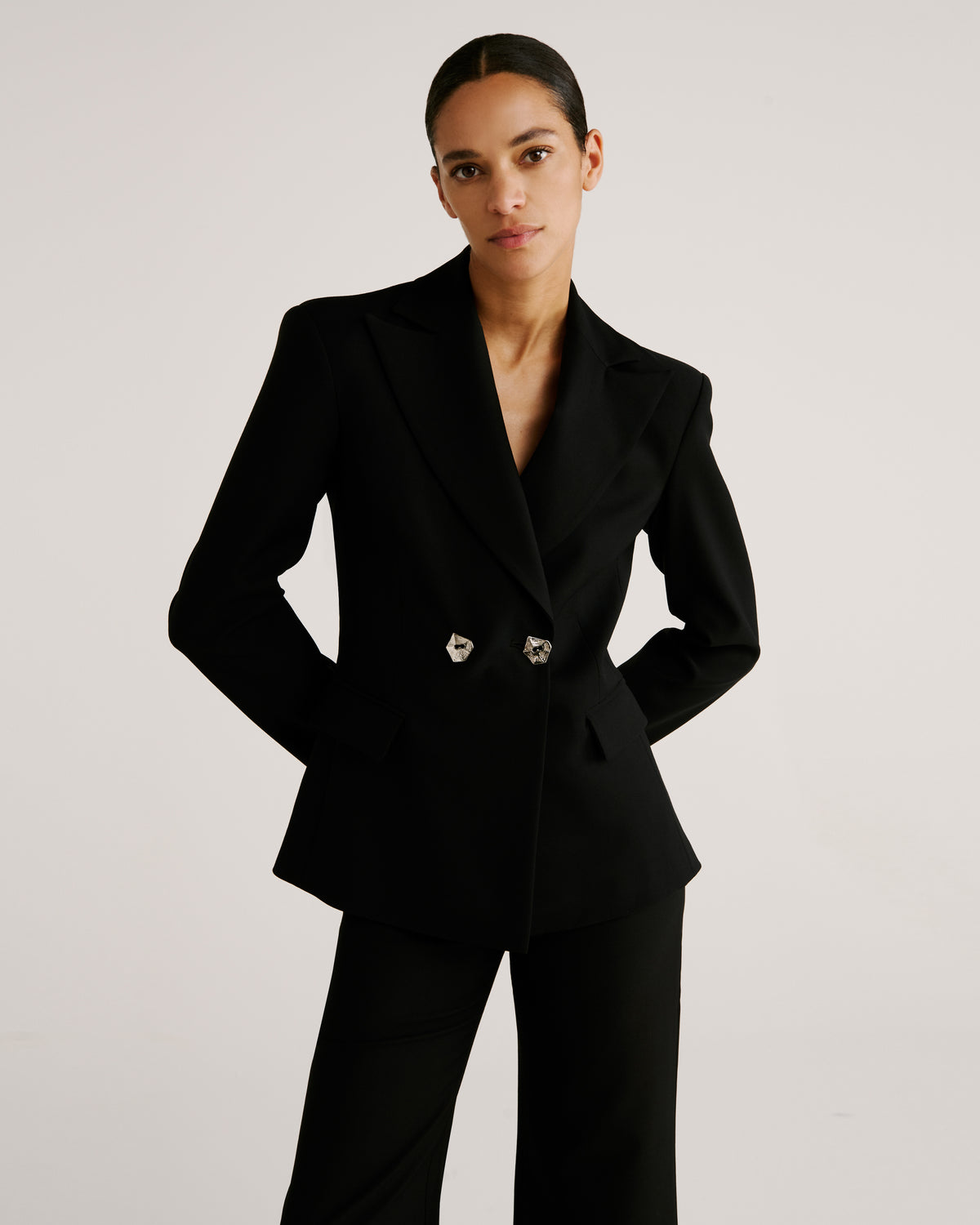 Burri Blazer in black Wool Crepe
