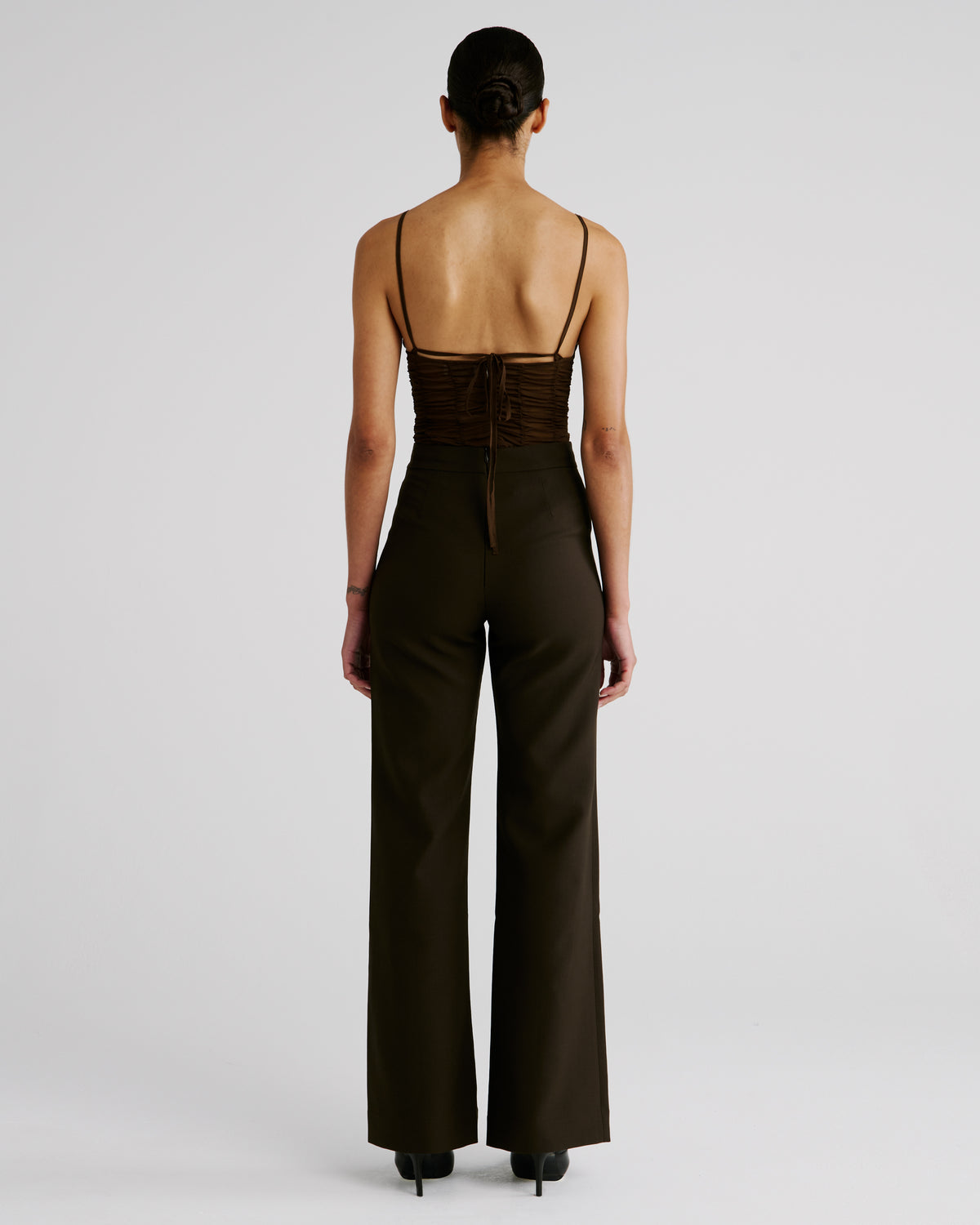 Davinhor Trousers in brown Wool Crepe