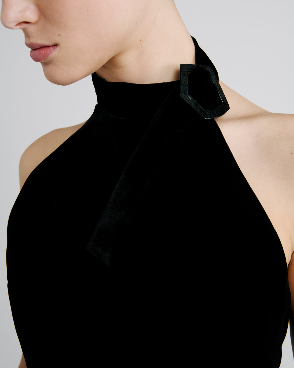 Deacon Top in black Silk Velvet