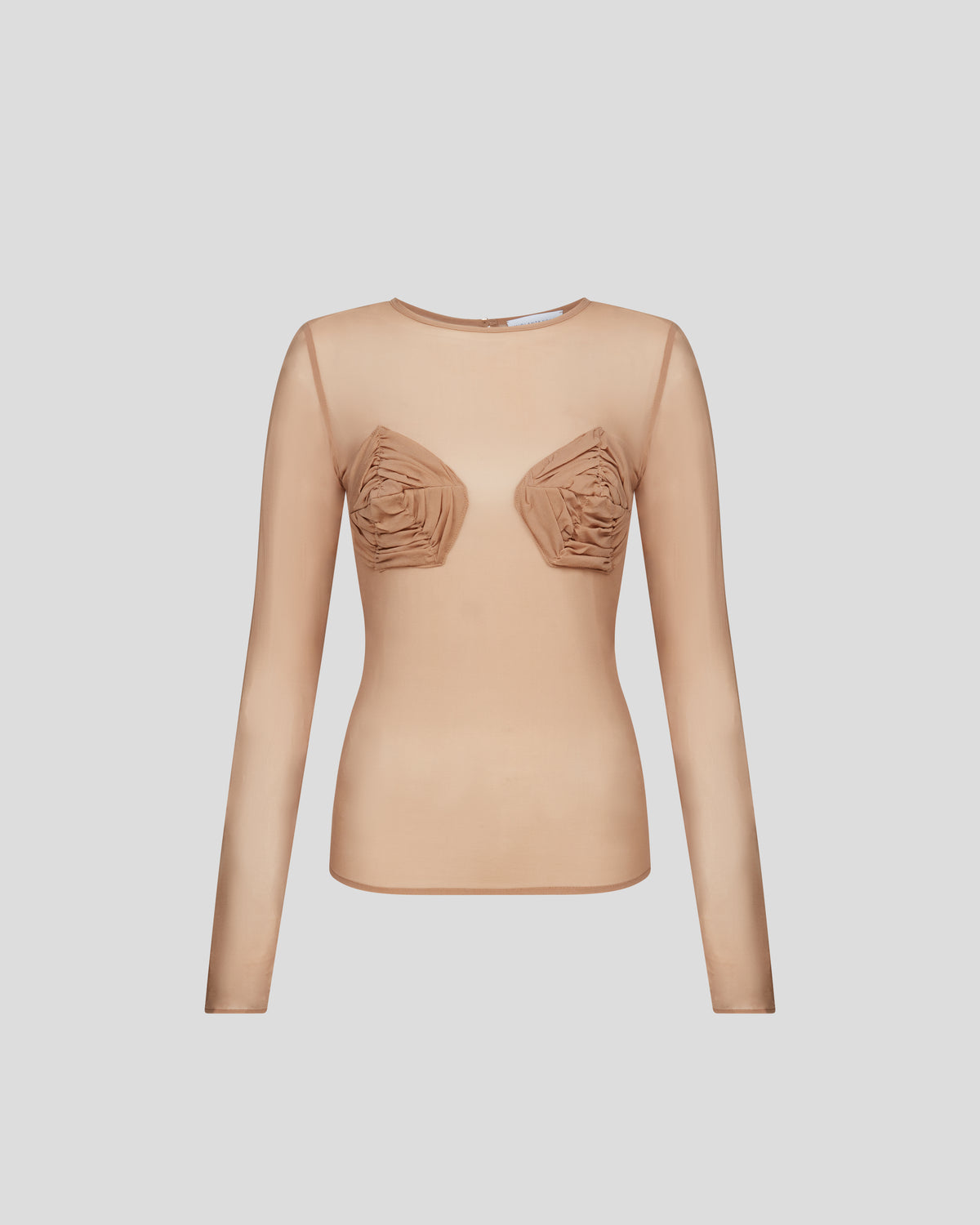 Doria Top in sheer silk georgette with ruching