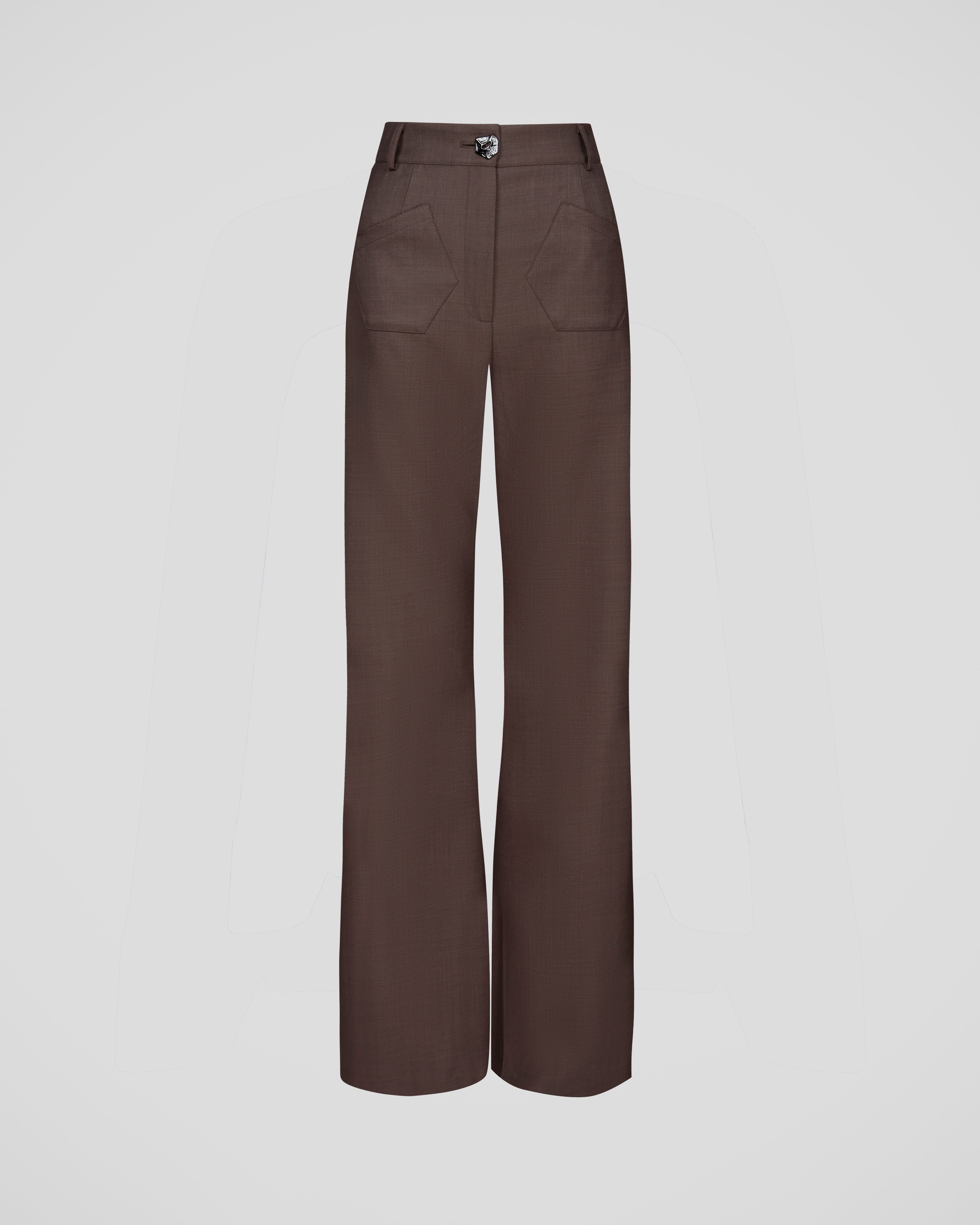 Francis flared trousers in crepe wool with intentional form