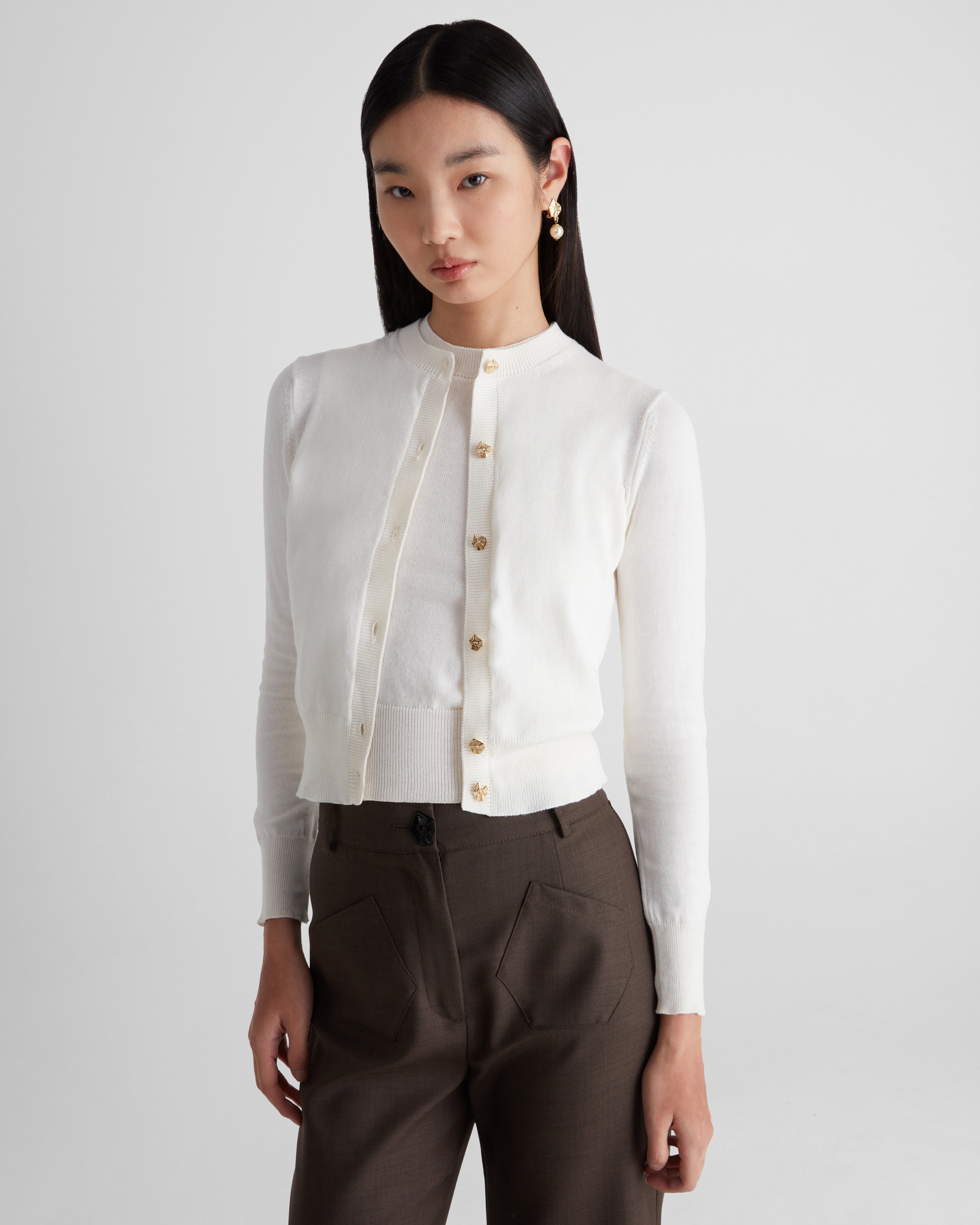 Francis Flared Trousers in crepe wool with clean lines
