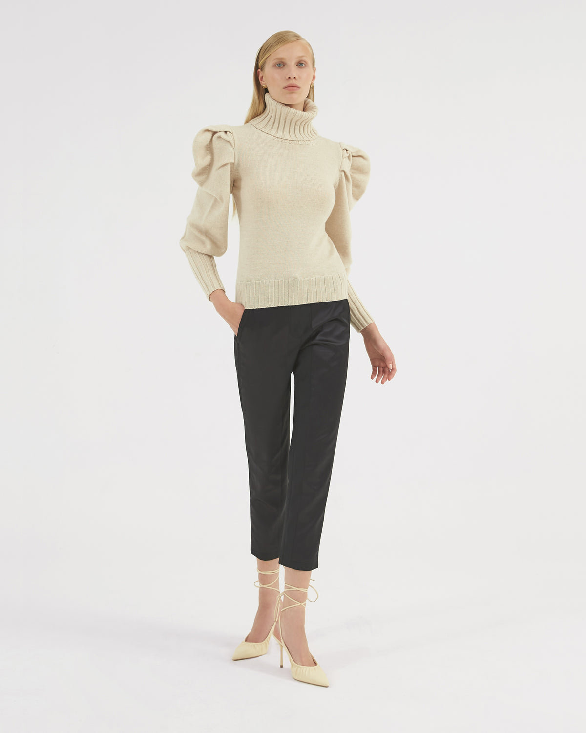 Georgia Knit Sweater in ecru Zegna Cashwool® Merino Wool