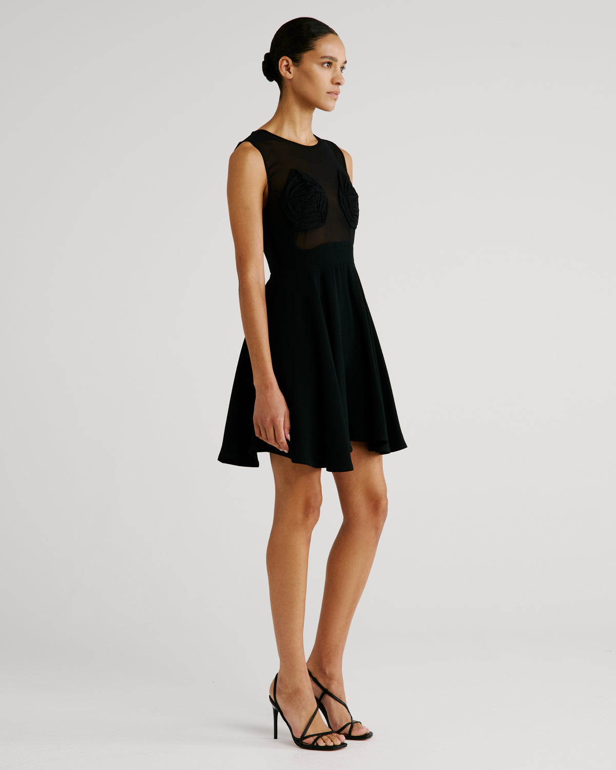 Grosse Dress in black Silk Georgette and Sable Cady