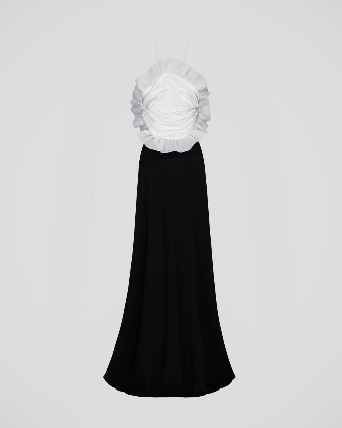 June 22nd backless dress sculptural silk halter neck
