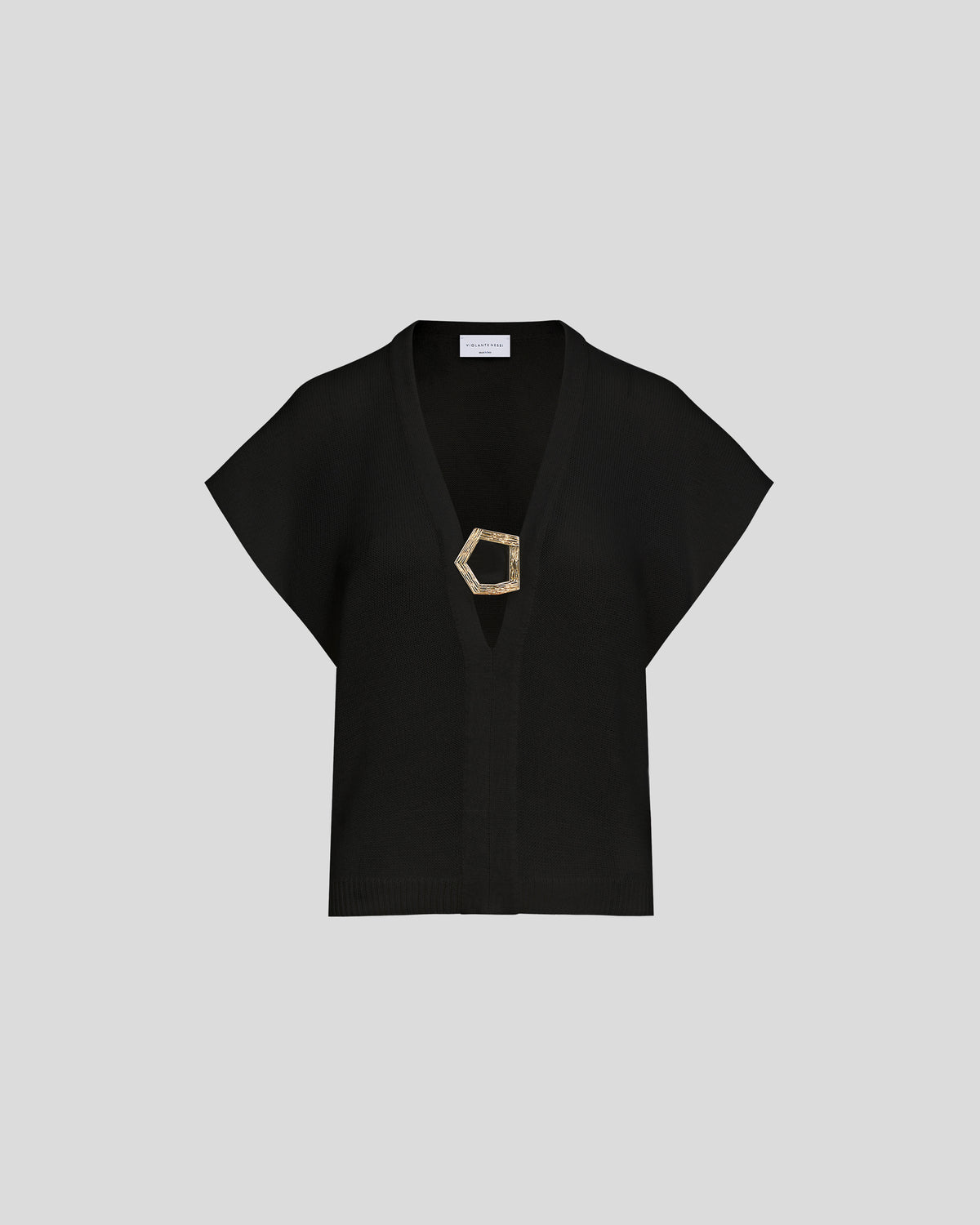 Kooning top in a cashmere blend with a sculptural V-neck