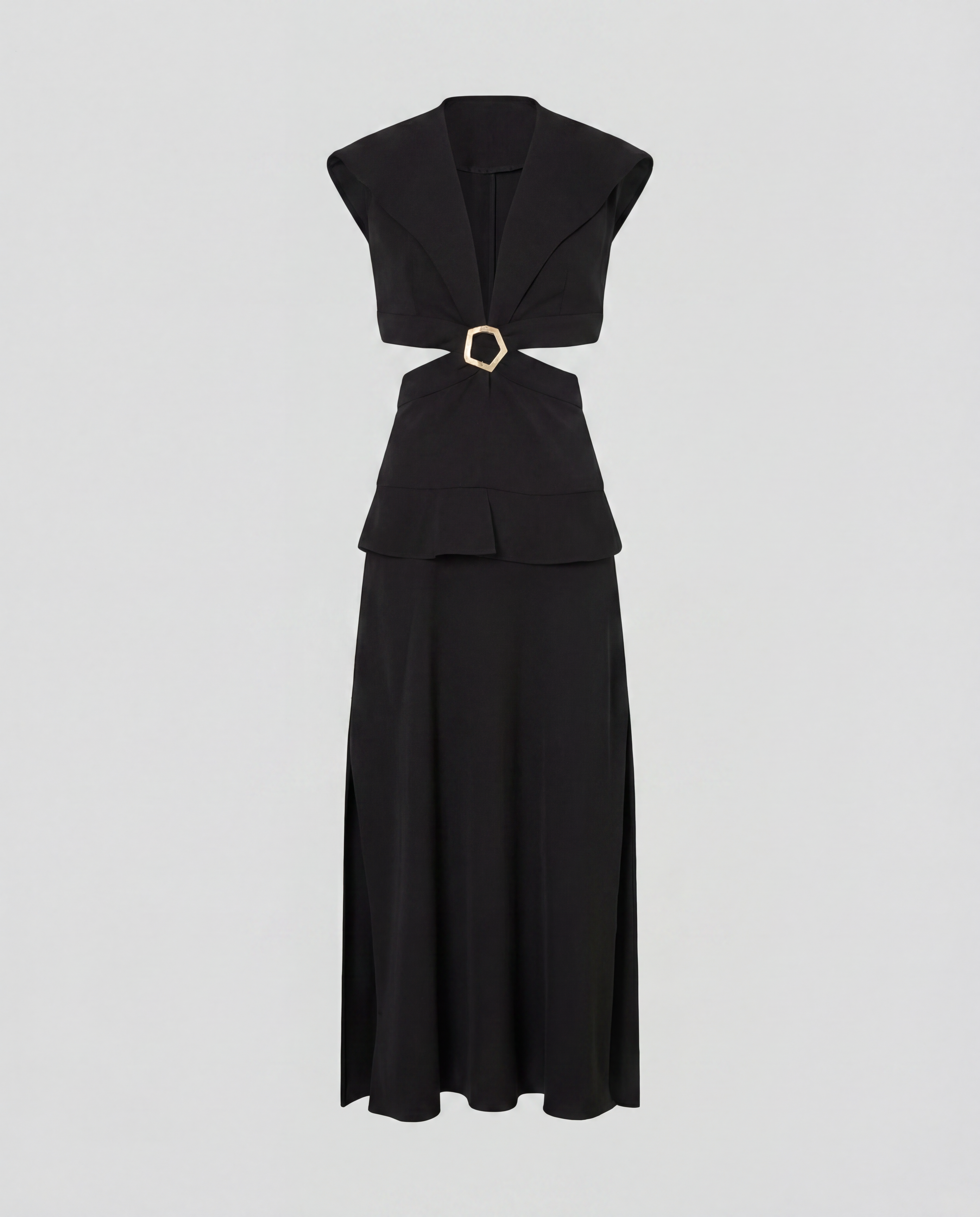 Leonida dress in exquisite cady with precise cut-outs