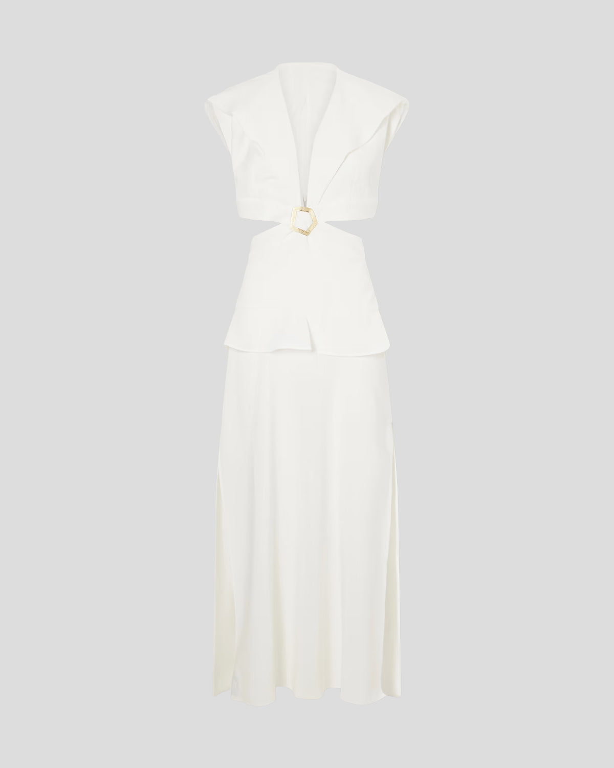 Leonida dress in exquisite cady with precise cut-outs