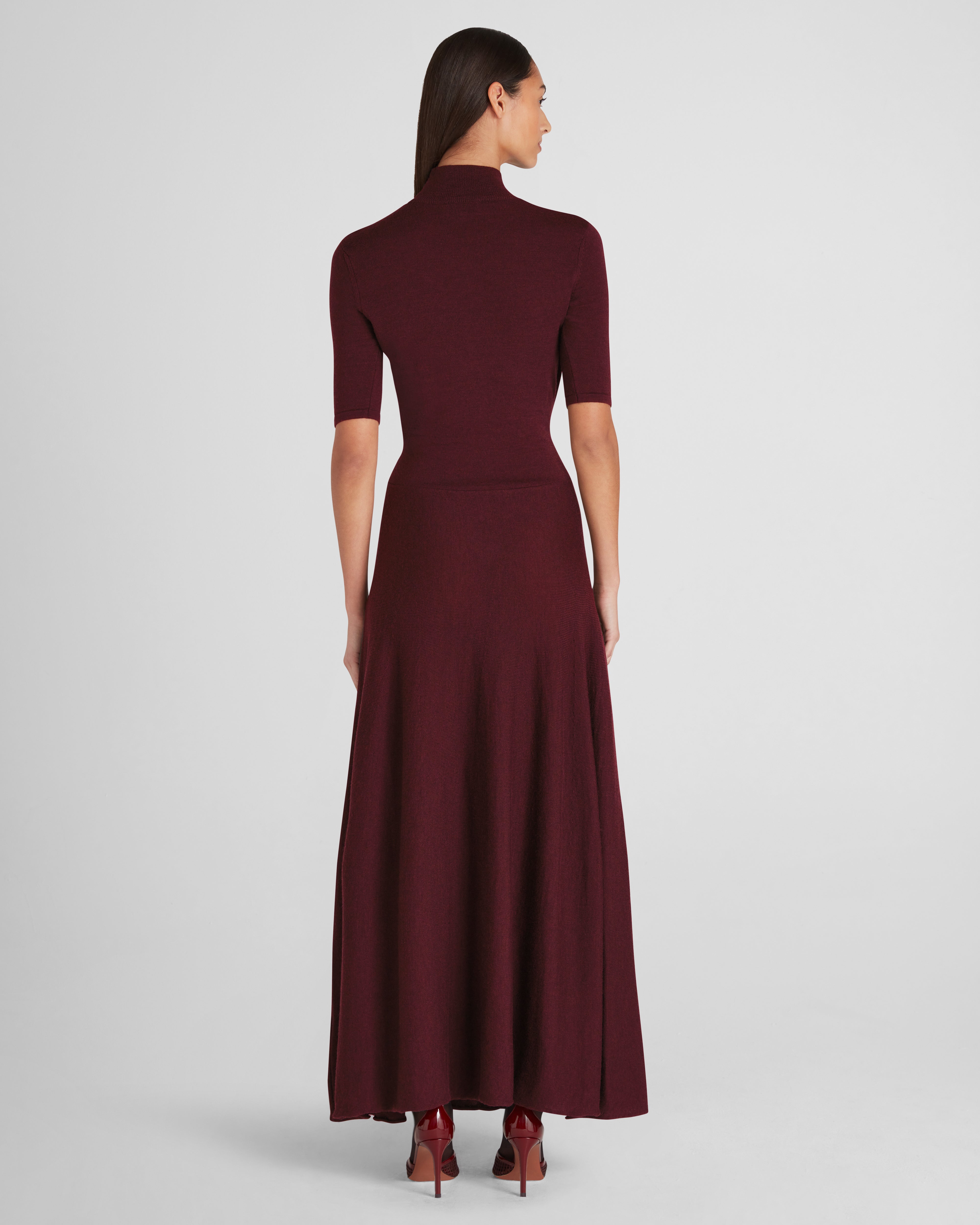 Takashi Knit Dress in burgundy Zegna Cashwool® Merino Wool