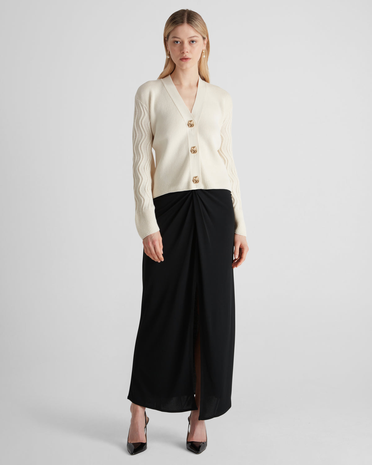 Wei Wei cardigan in a sculptural cashmere and cotton blend