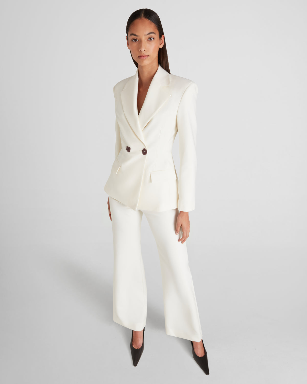 Burri Blazer in ivory Wool Crepe