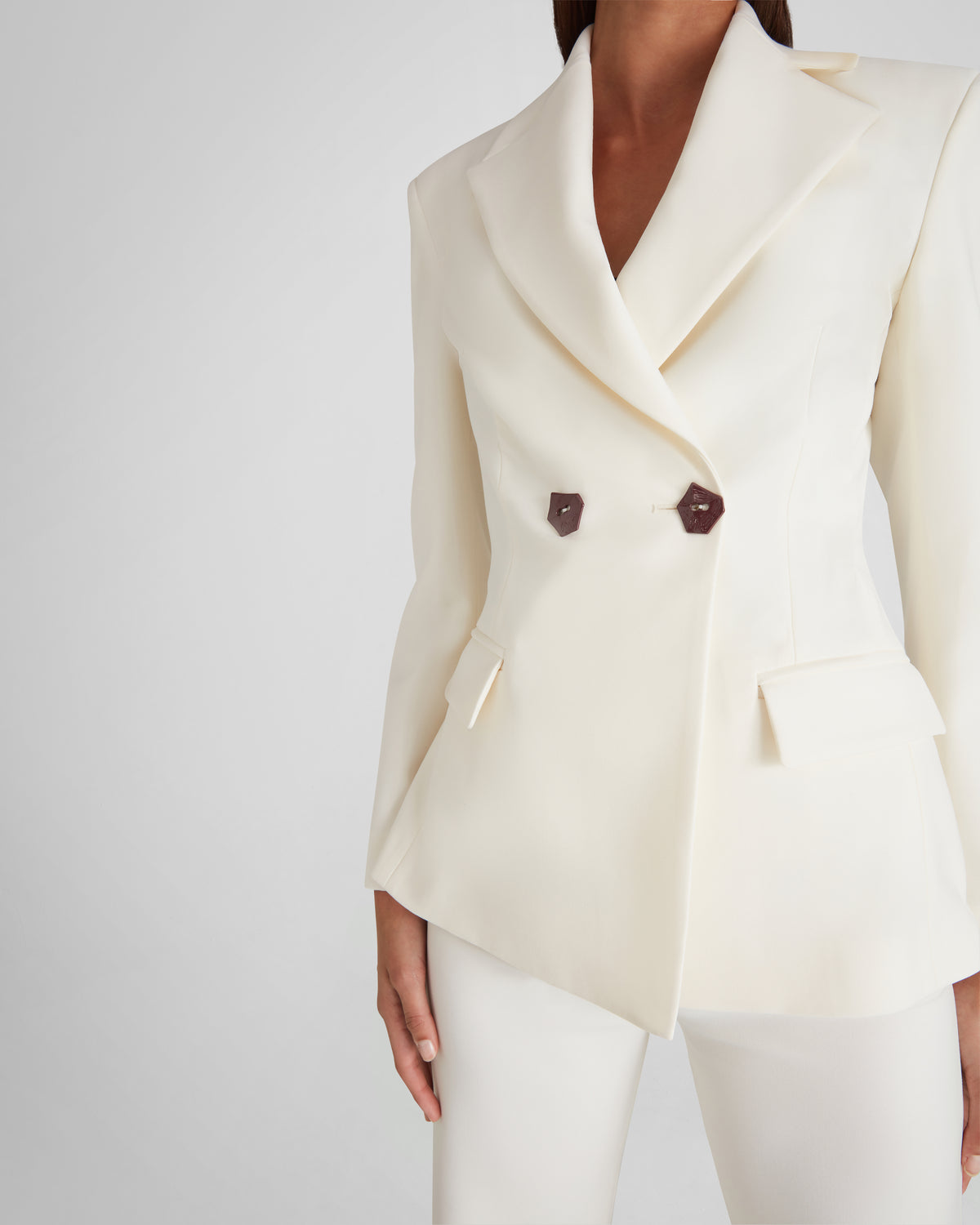 Burri Blazer in ivory Wool Crepe