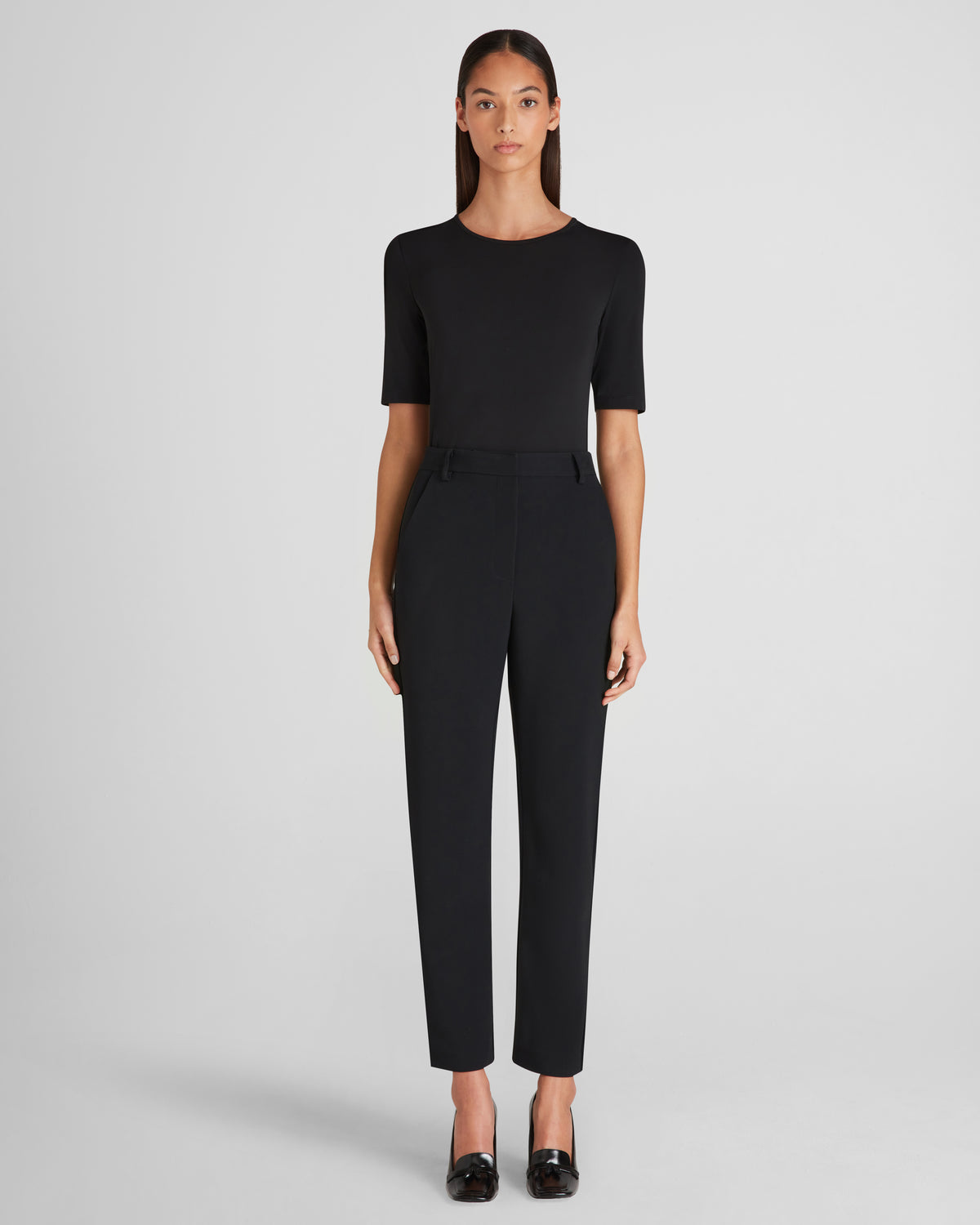 New York trousers in cady with a sculptural straight-leg