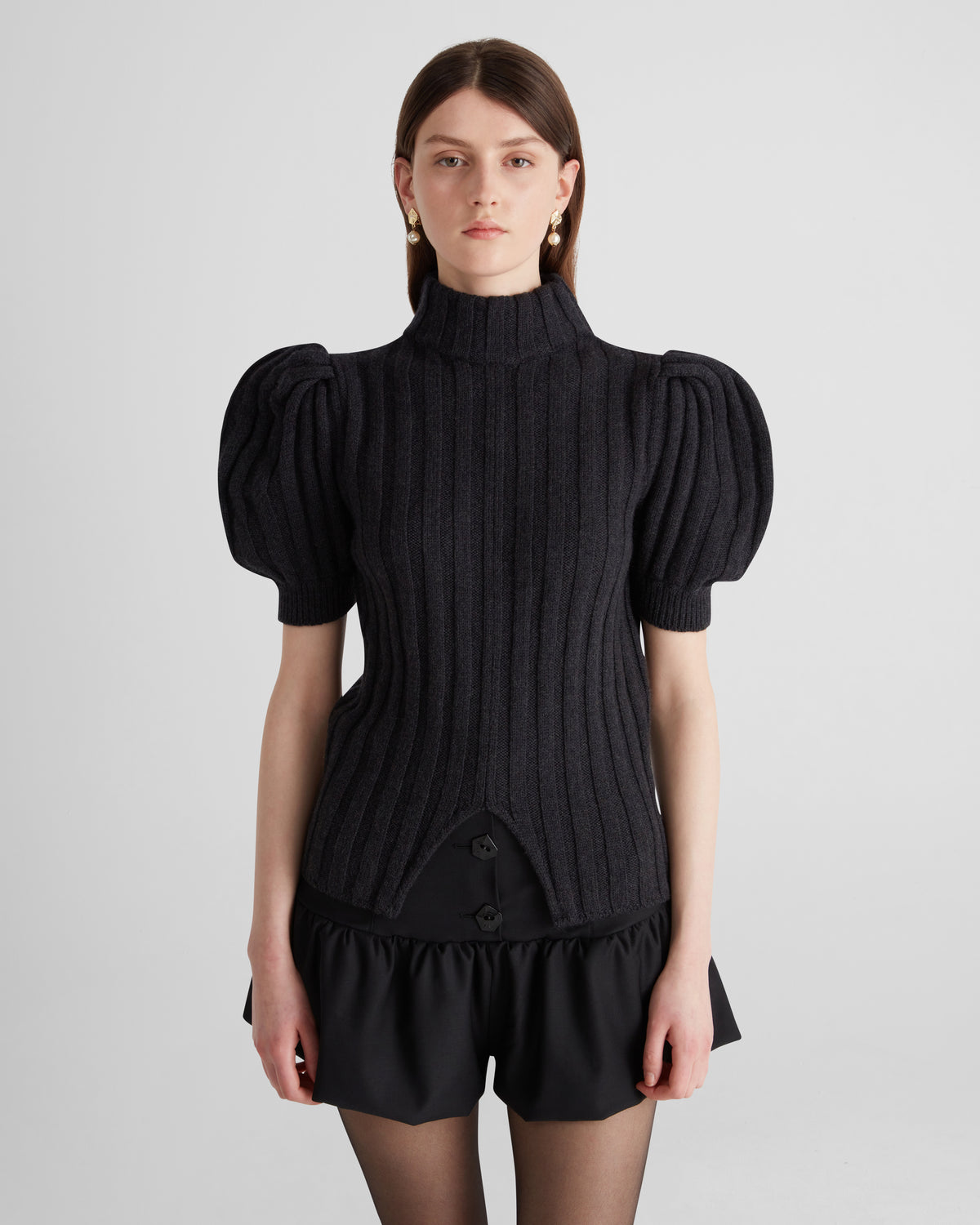 Riley Knit Sweater in charcoal grey Zegna Cashwool® Merino Wool
