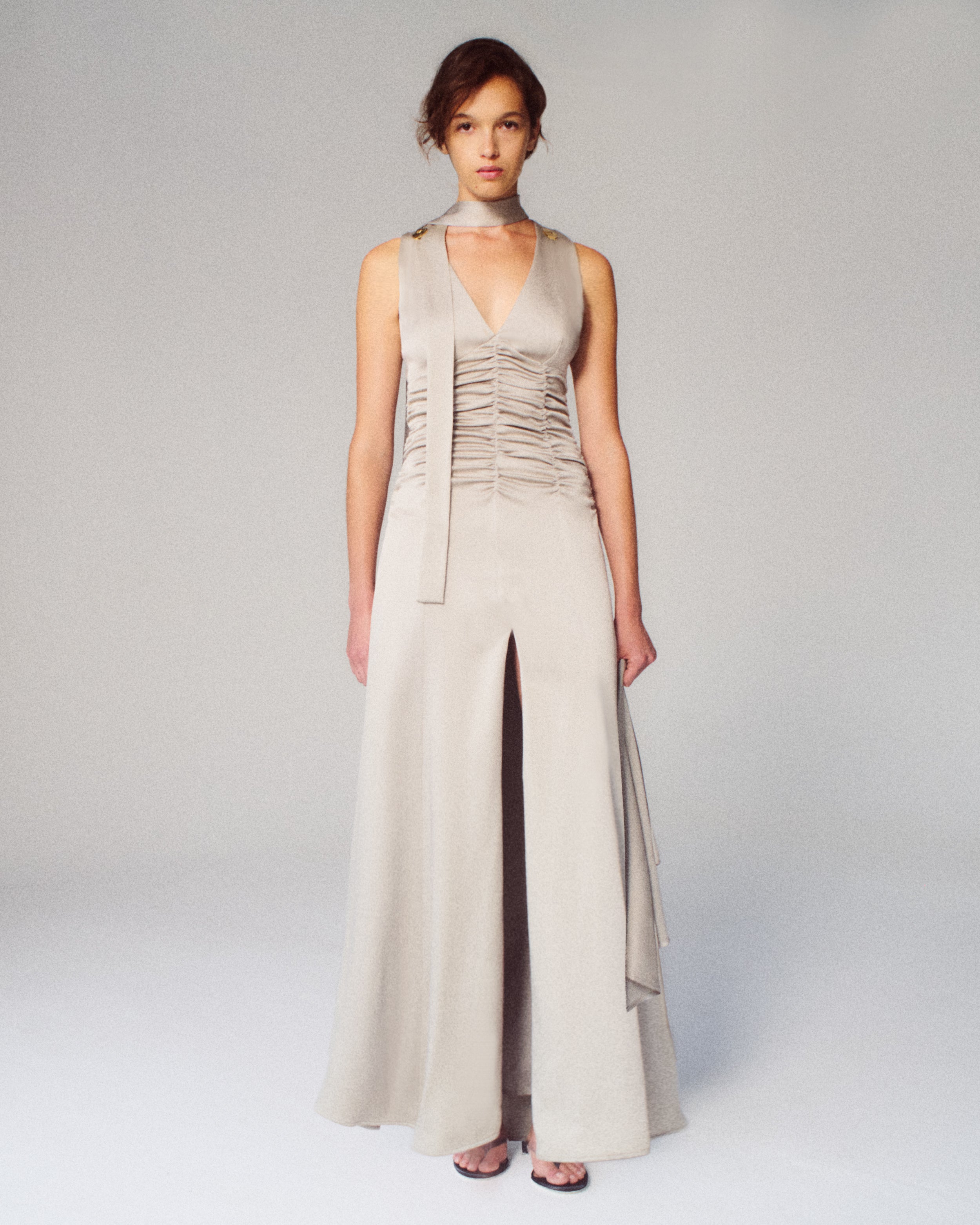 Marden Dress in taupe Sable Cady