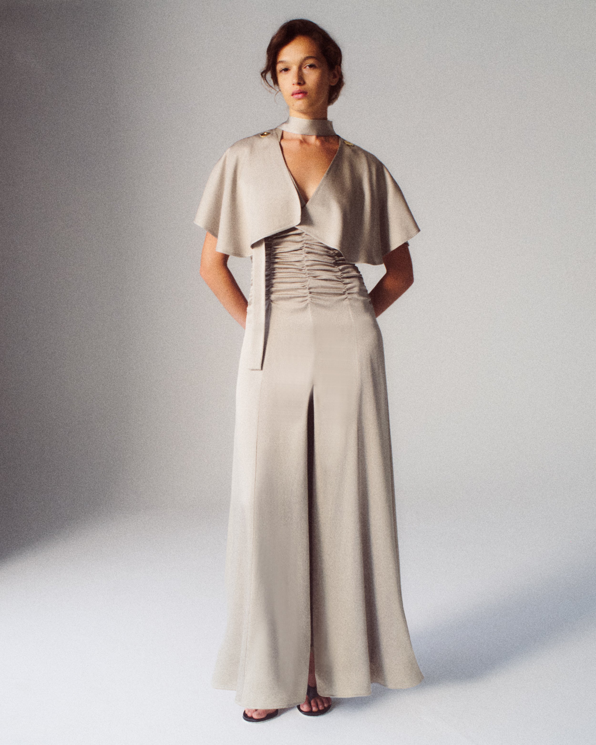 Marden Dress in taupe Sable Cady
