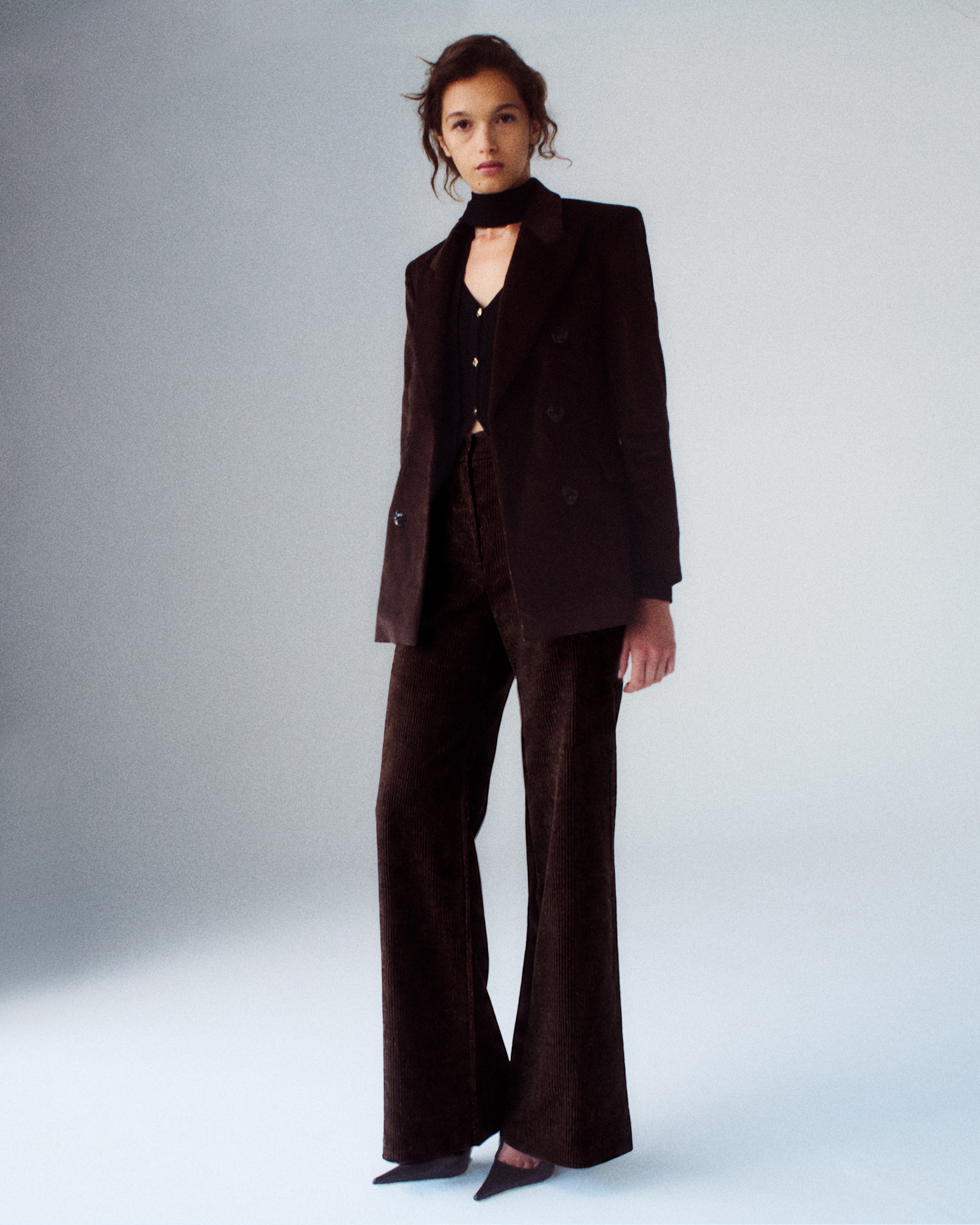 Sugar Blazer in Brown Cotton Corduroy