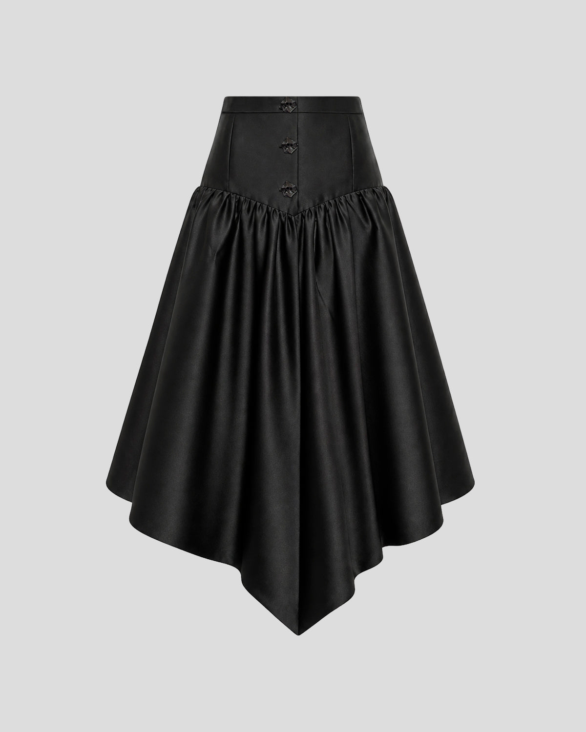Marrakesh skirt in silk mikado with a sculptural hem