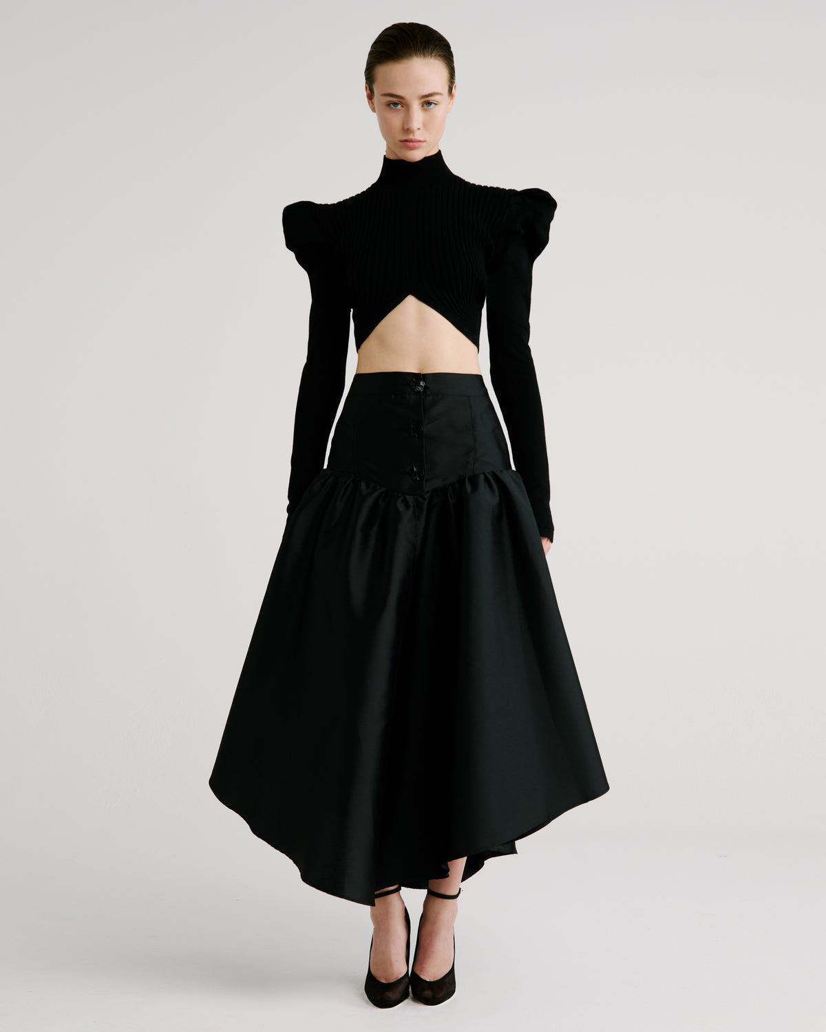 Marrakesh Skirt in black Silk Mikado