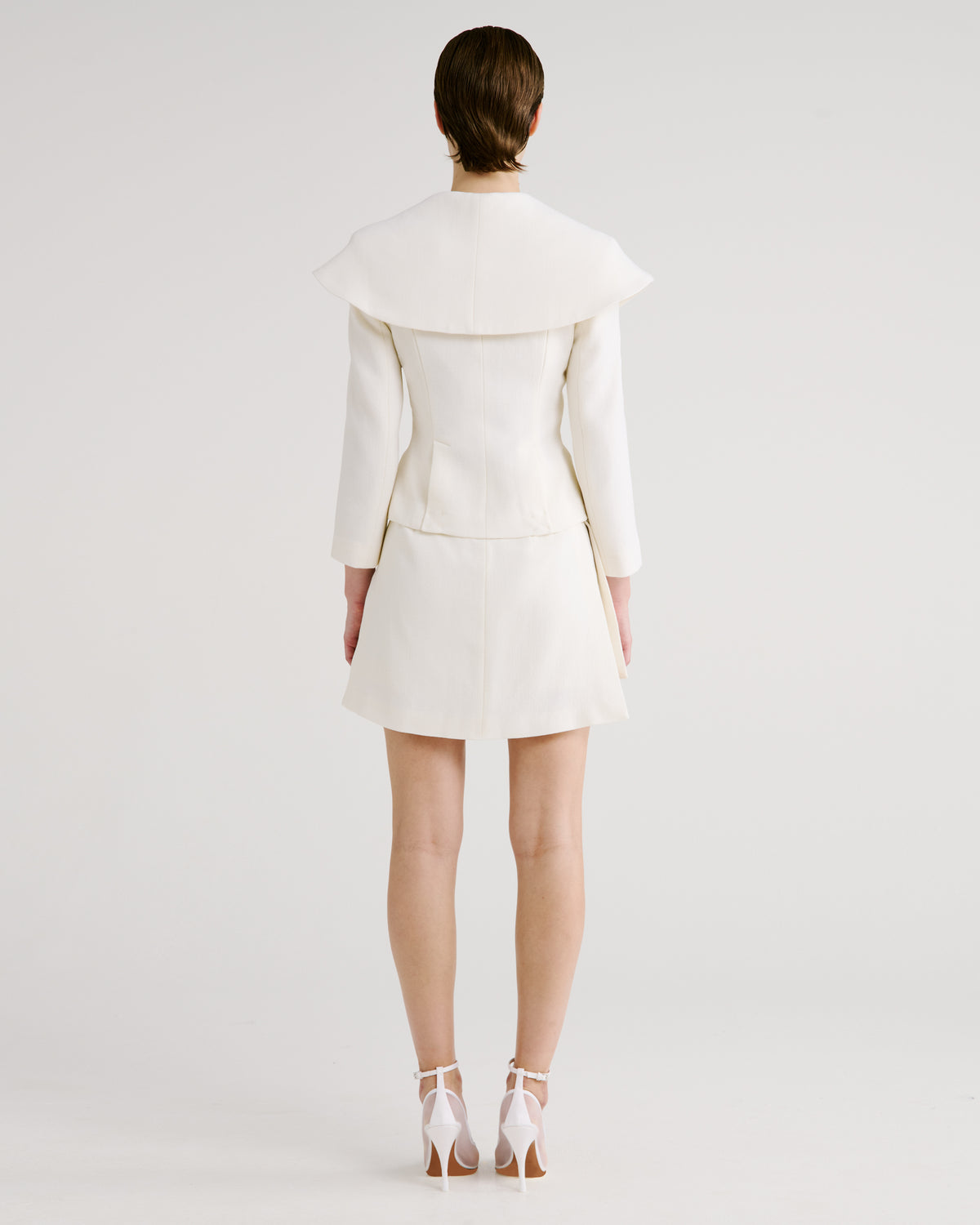Minnie Skort in ivory Double Crepe Wool