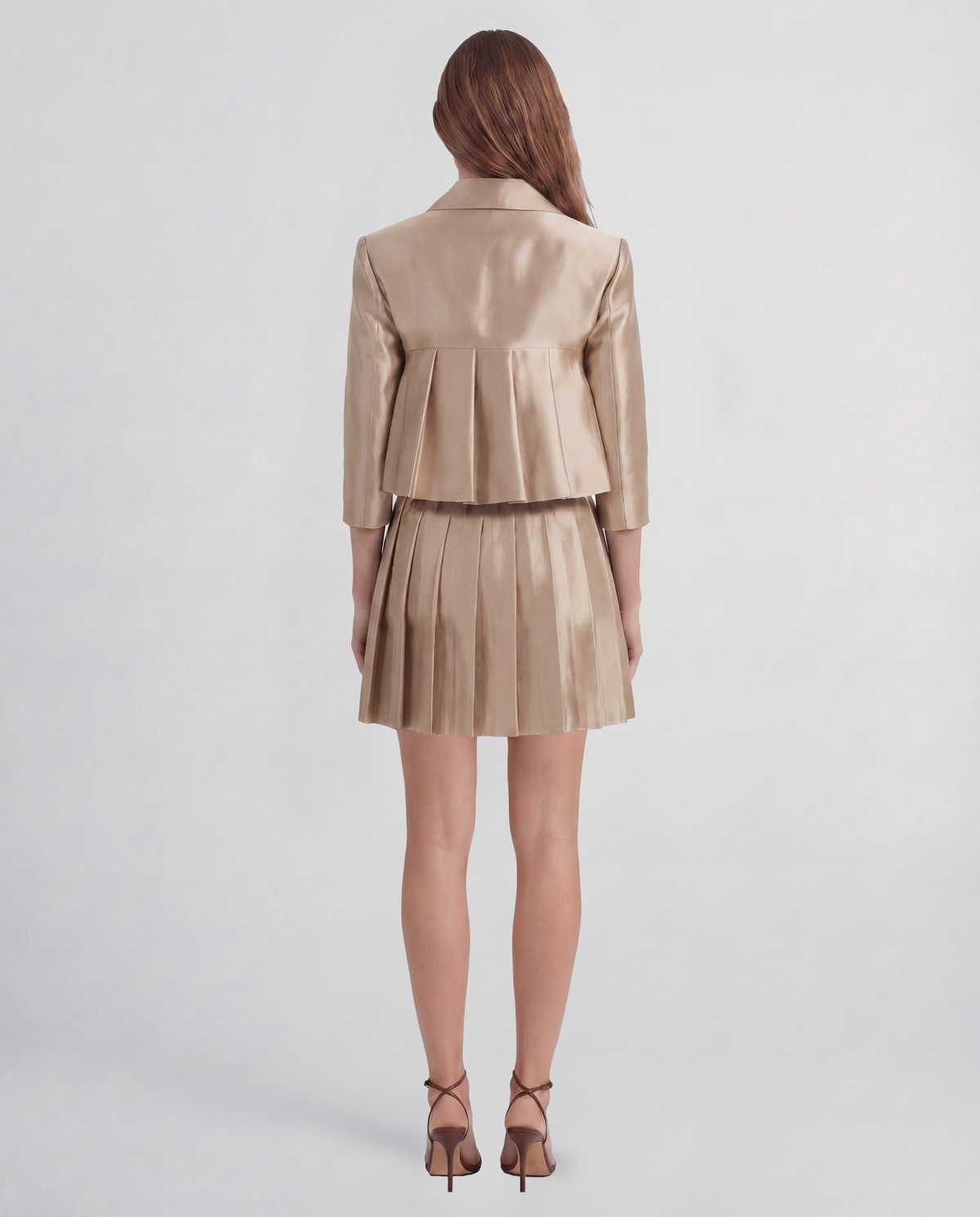 Mondino Jacket in beige Silk Mikado