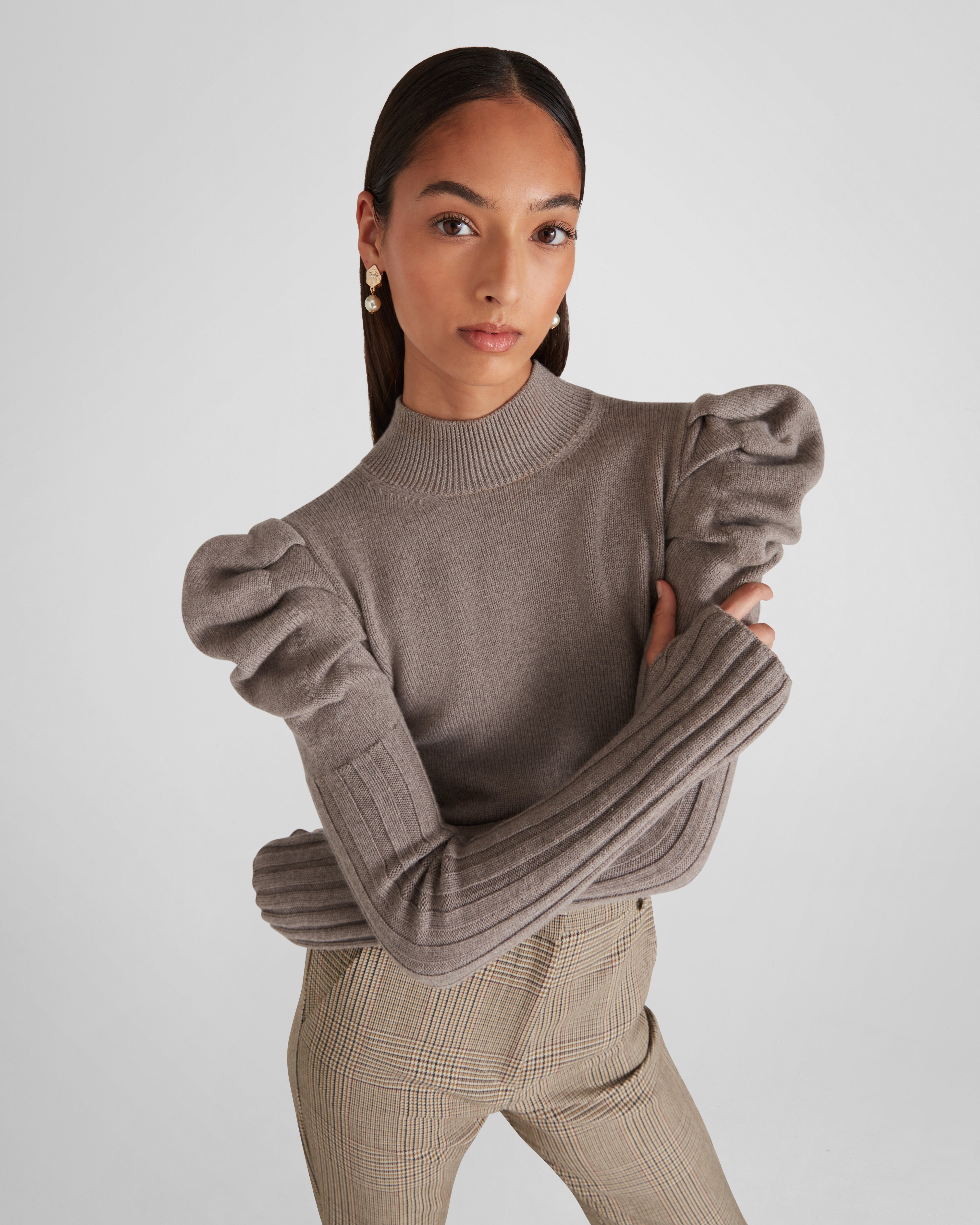 Vittorio Knit Sweater in taupe Zegna Cashwool® Merino Wool