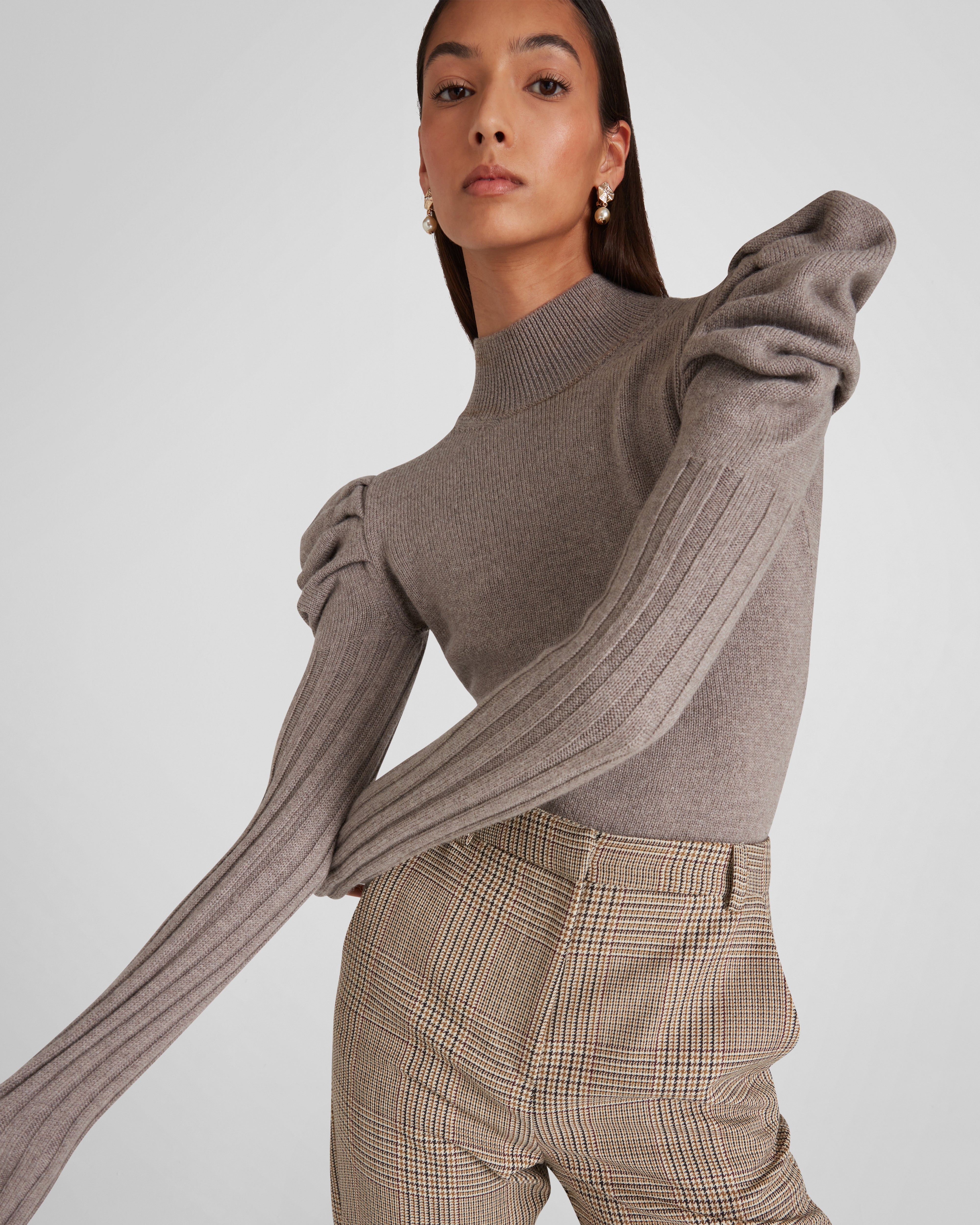 Vittorio Knit Sweater in taupe Zegna Cashwool® Merino Wool