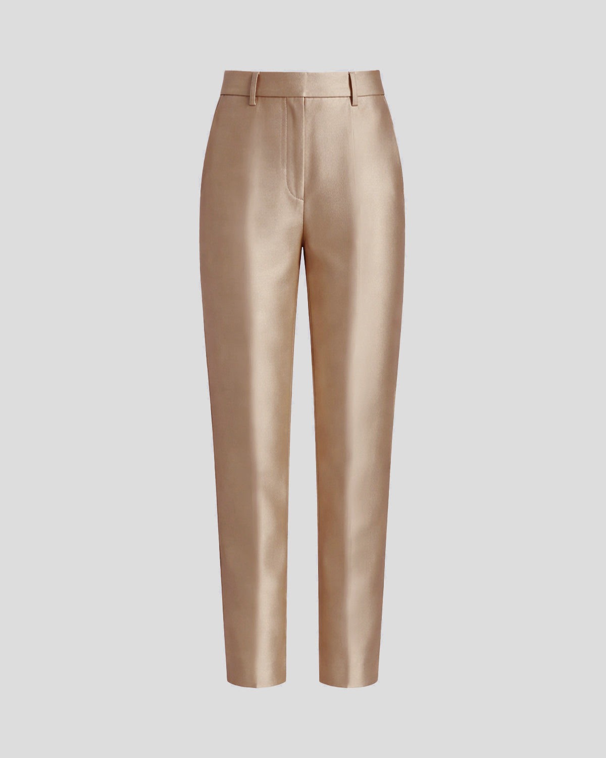 New York trousers in sculptural straight-leg silk mikado
