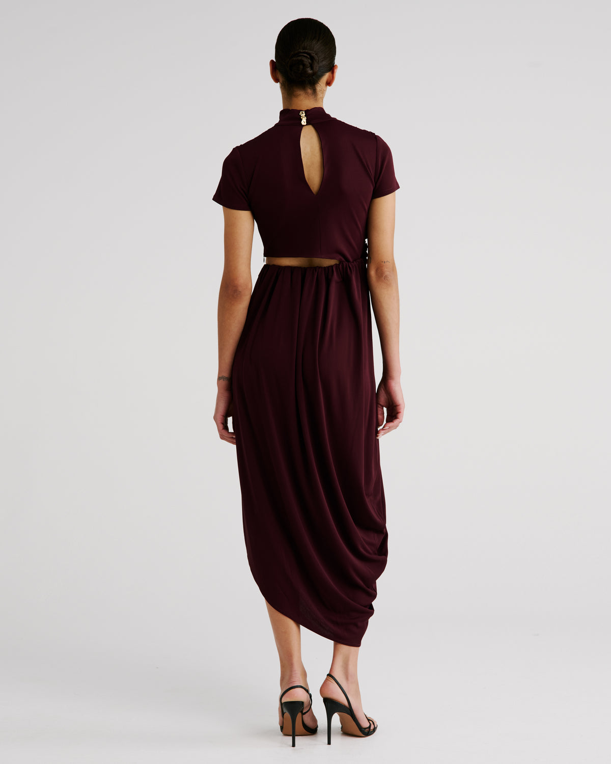 Pagani Dress in burgundy Crepe Jersey