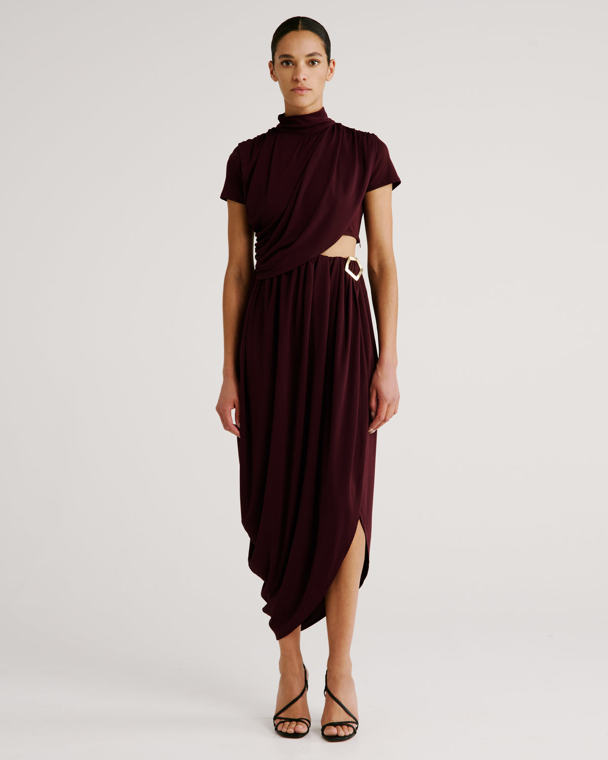Pagani Dress in burgundy Crepe Jersey