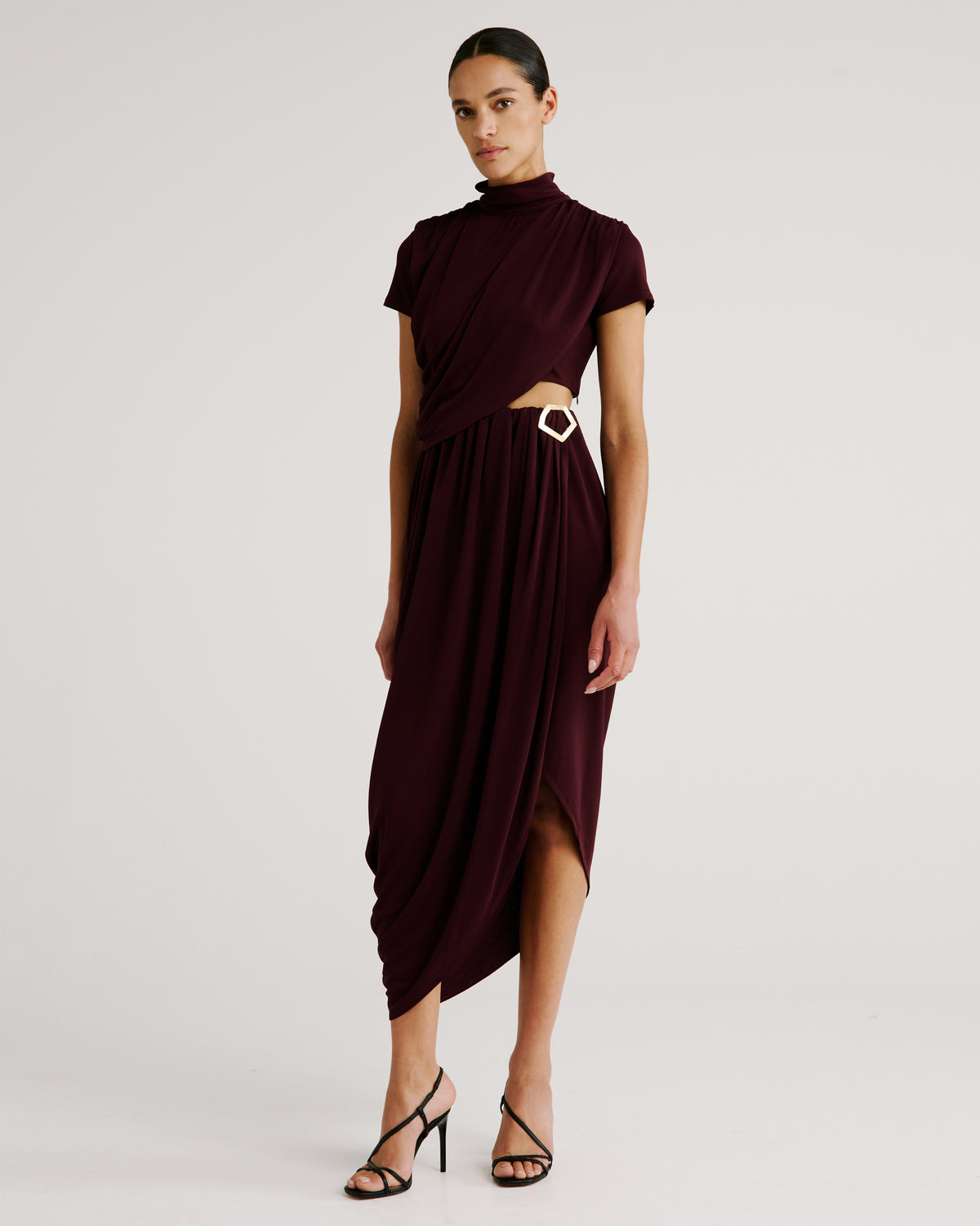 Pagani Dress in burgundy Crepe Jersey
