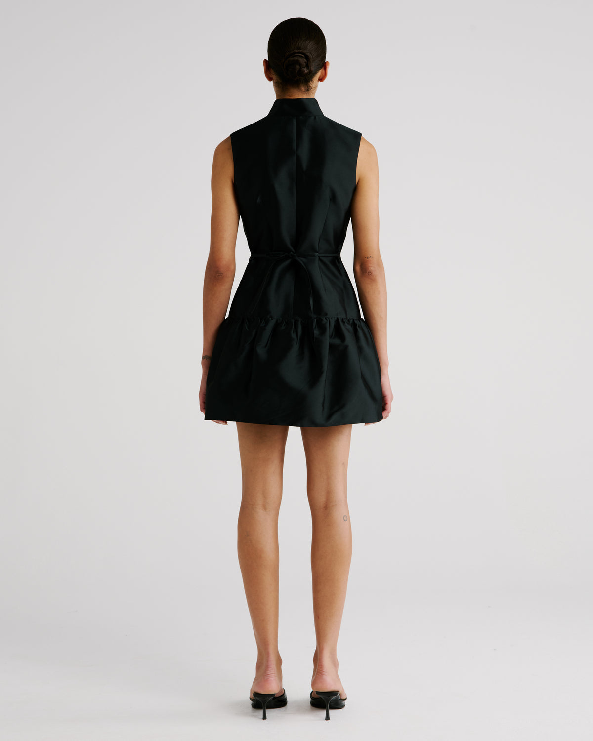 Paris Dress in black Silk Mikado