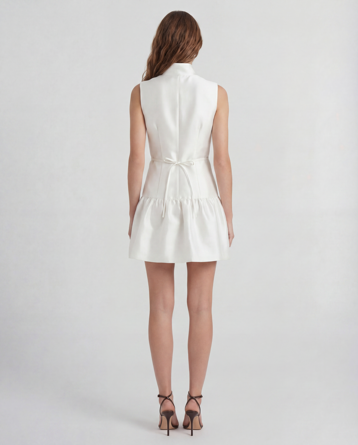 Paris Dress in ivory Silk Mikado