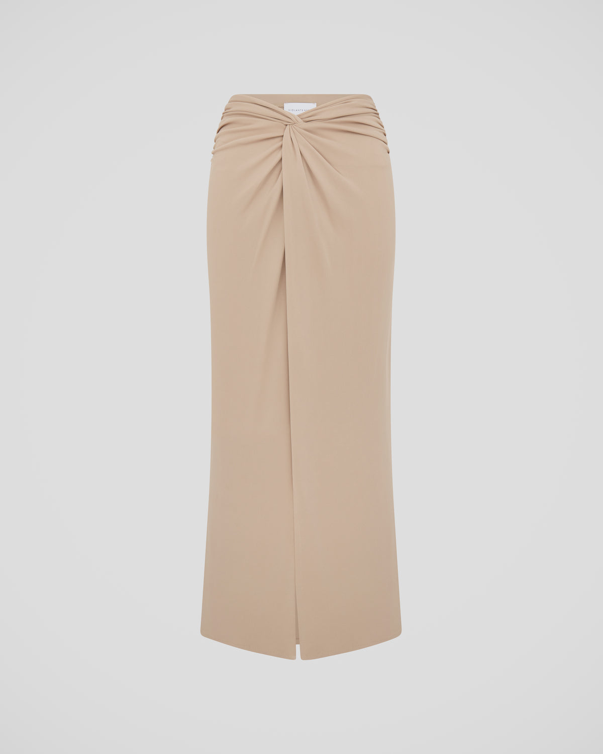 Rebecca skirt in crepe jersey with a knotted twist knot