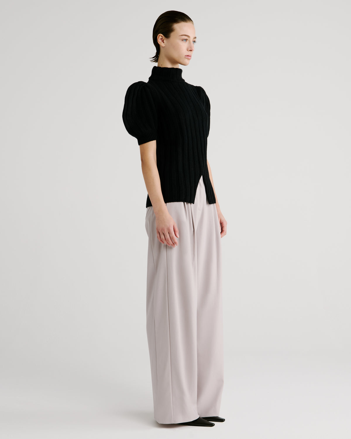 Riley Knit Sweater in black Zegna Cashwool® Merino Wool