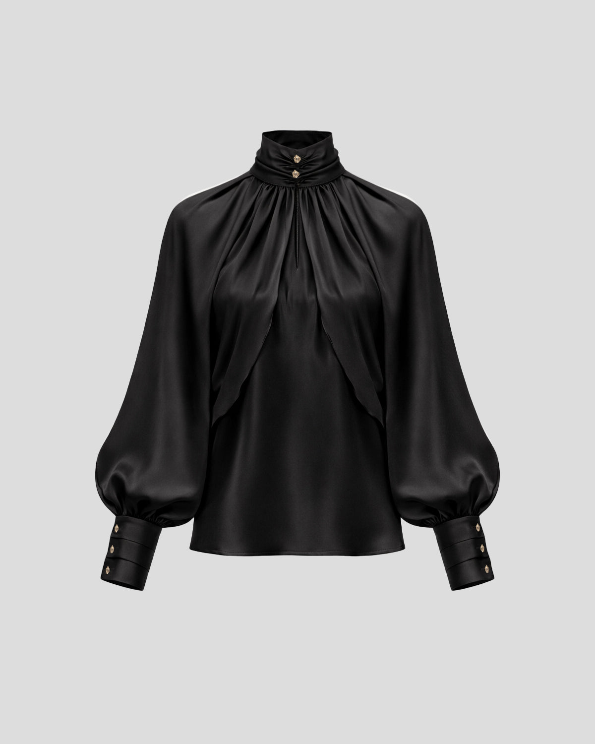 Violante Nessi silk satin blouse with gold plated hardware