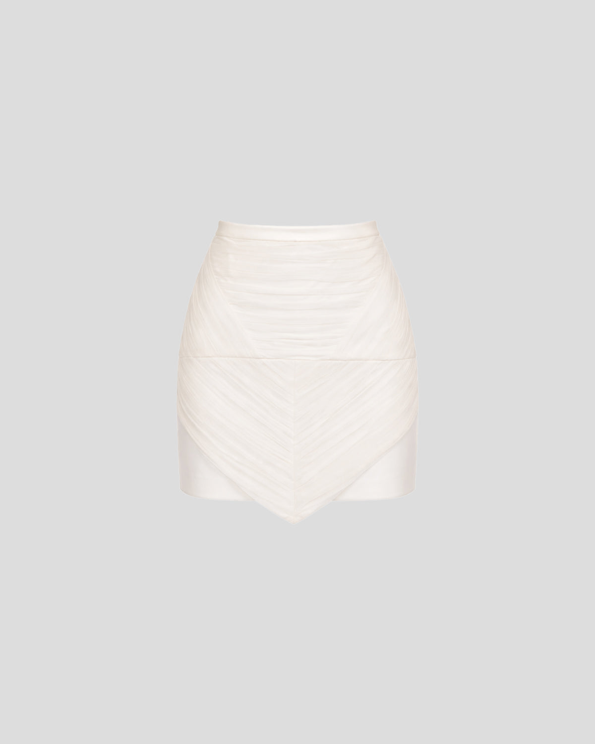 Sam skirt in embroidered silk crêponne of sculptural form