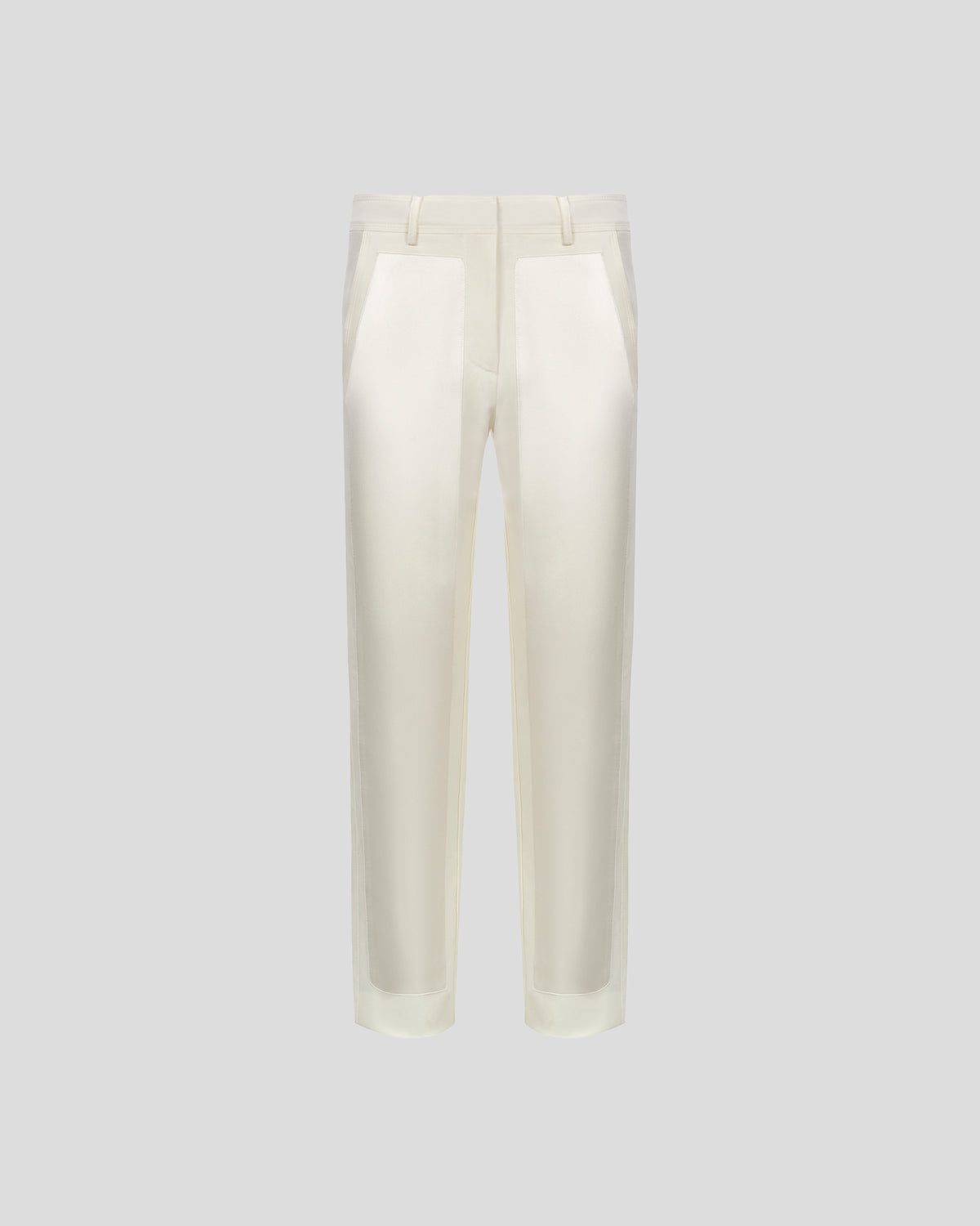 Scheggi tailored trousers with sculptural silk front panels