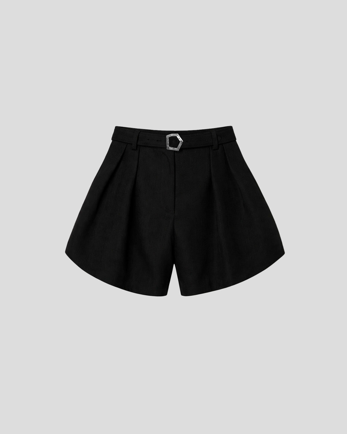 Sherman Shorts belted sculptural wool with pleats