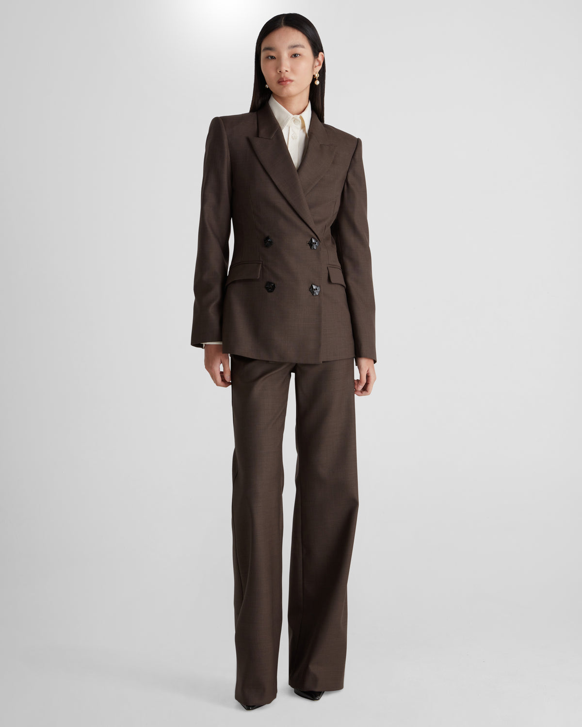 Sir Blazer in brown Wool Crepe